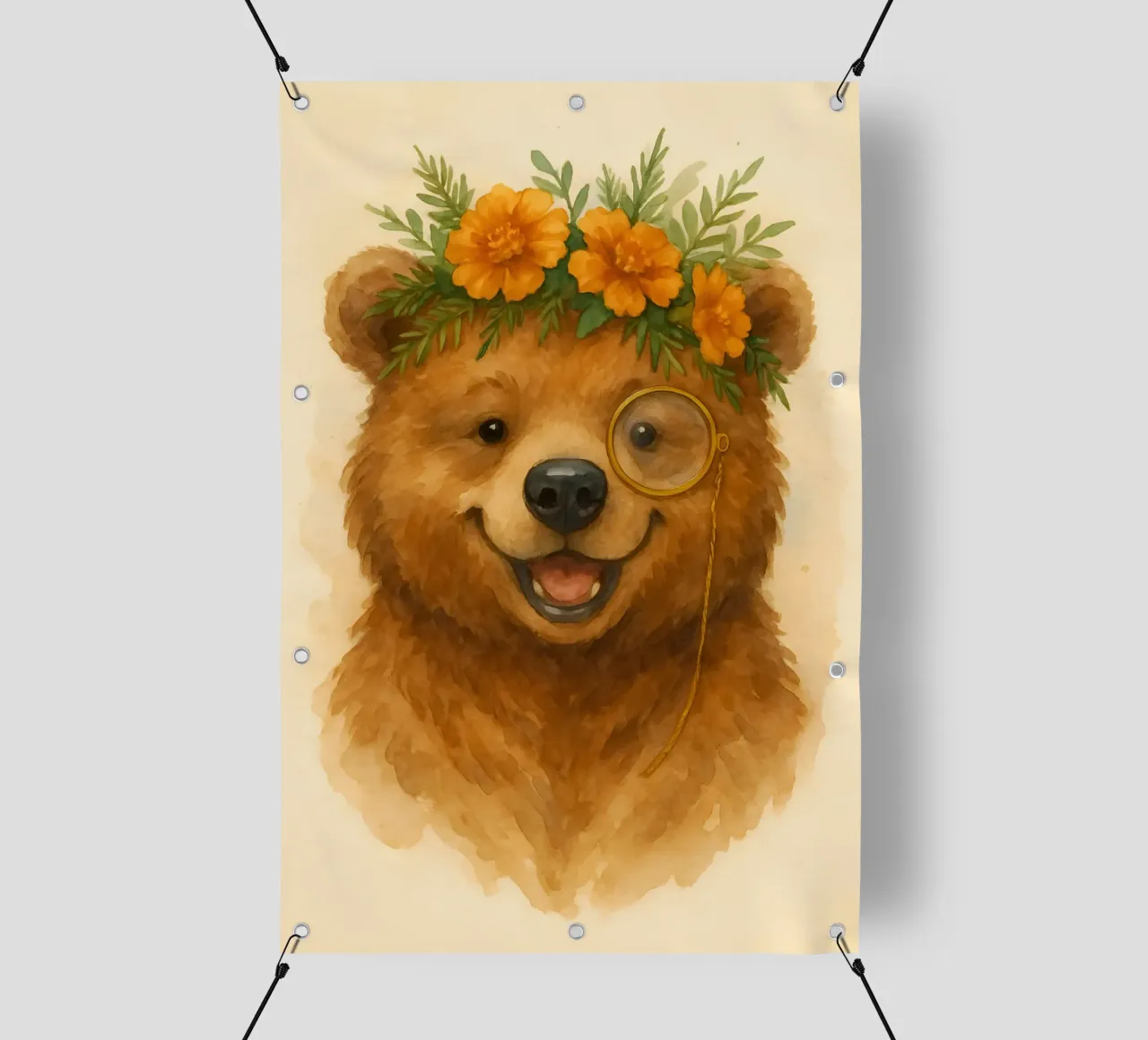 L'orso botanico telo in pvc da Graceful Desine