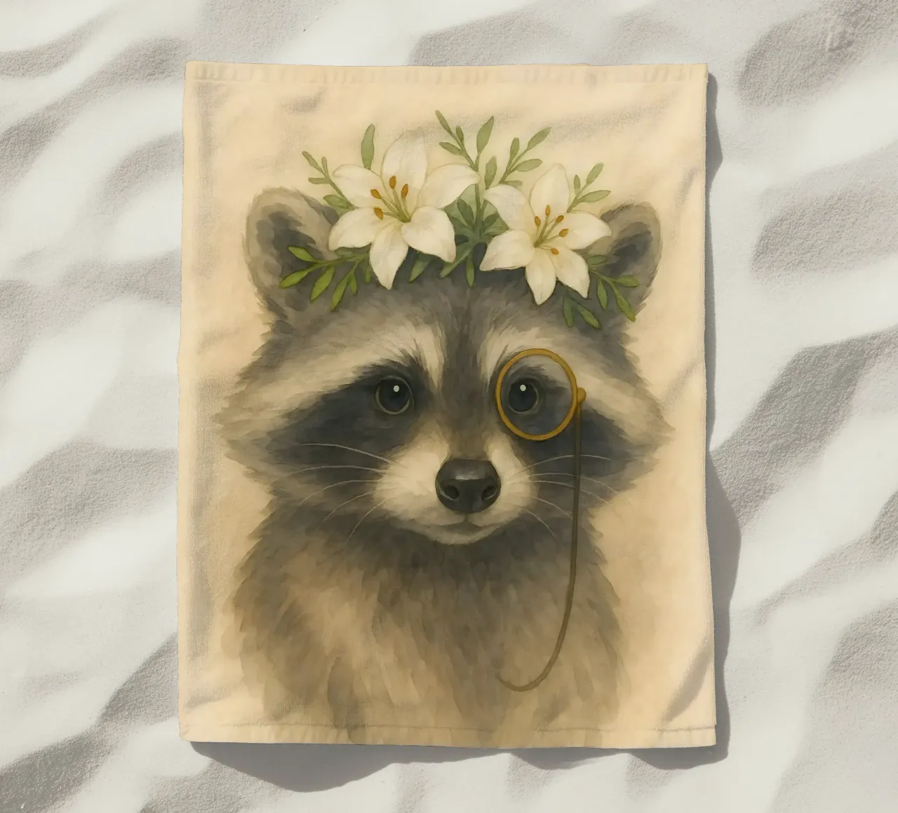 The Dapper Bandit beach towel by Graceful Desine