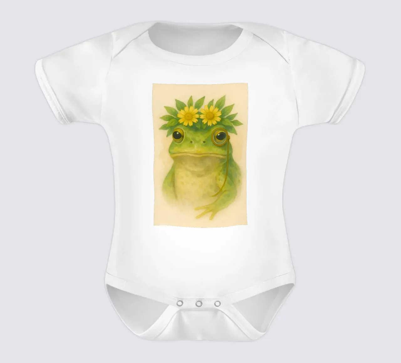 Rana gentile in fiore body neonato maniche corte da Graceful Desine