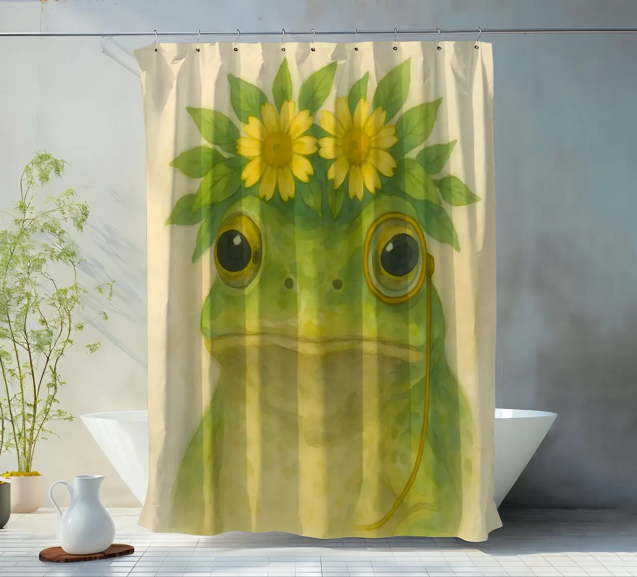 Rana gentile in fiore tenda da doccia da Graceful Desine