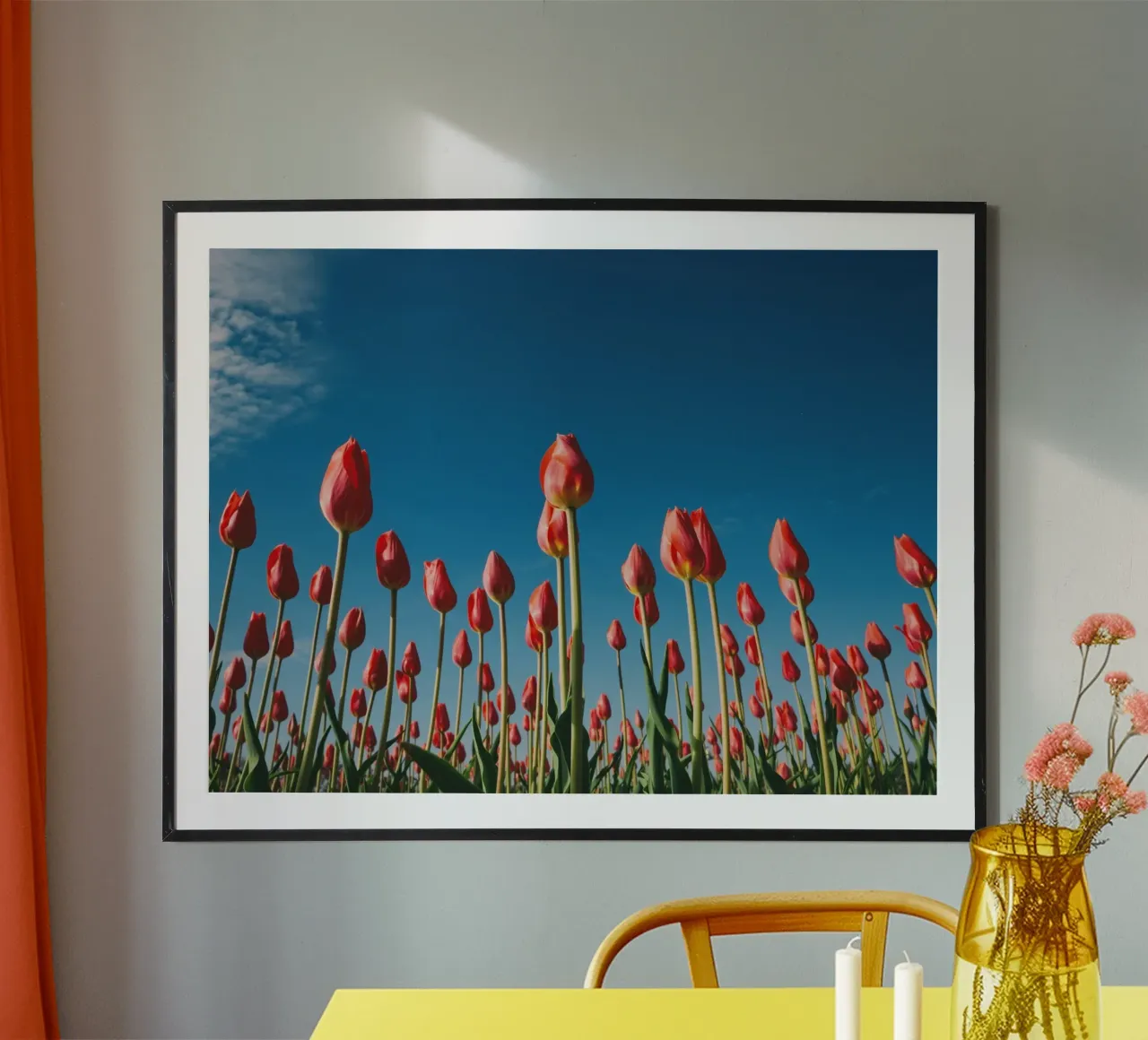 stems green leaves poster with wooden frame by cofa home