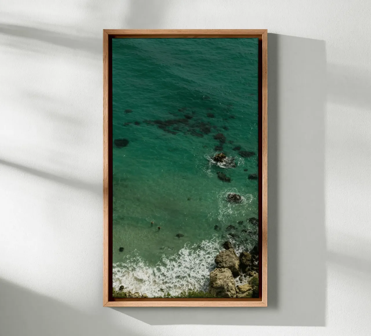 turquoise water canvas met Baklijst van Horsire