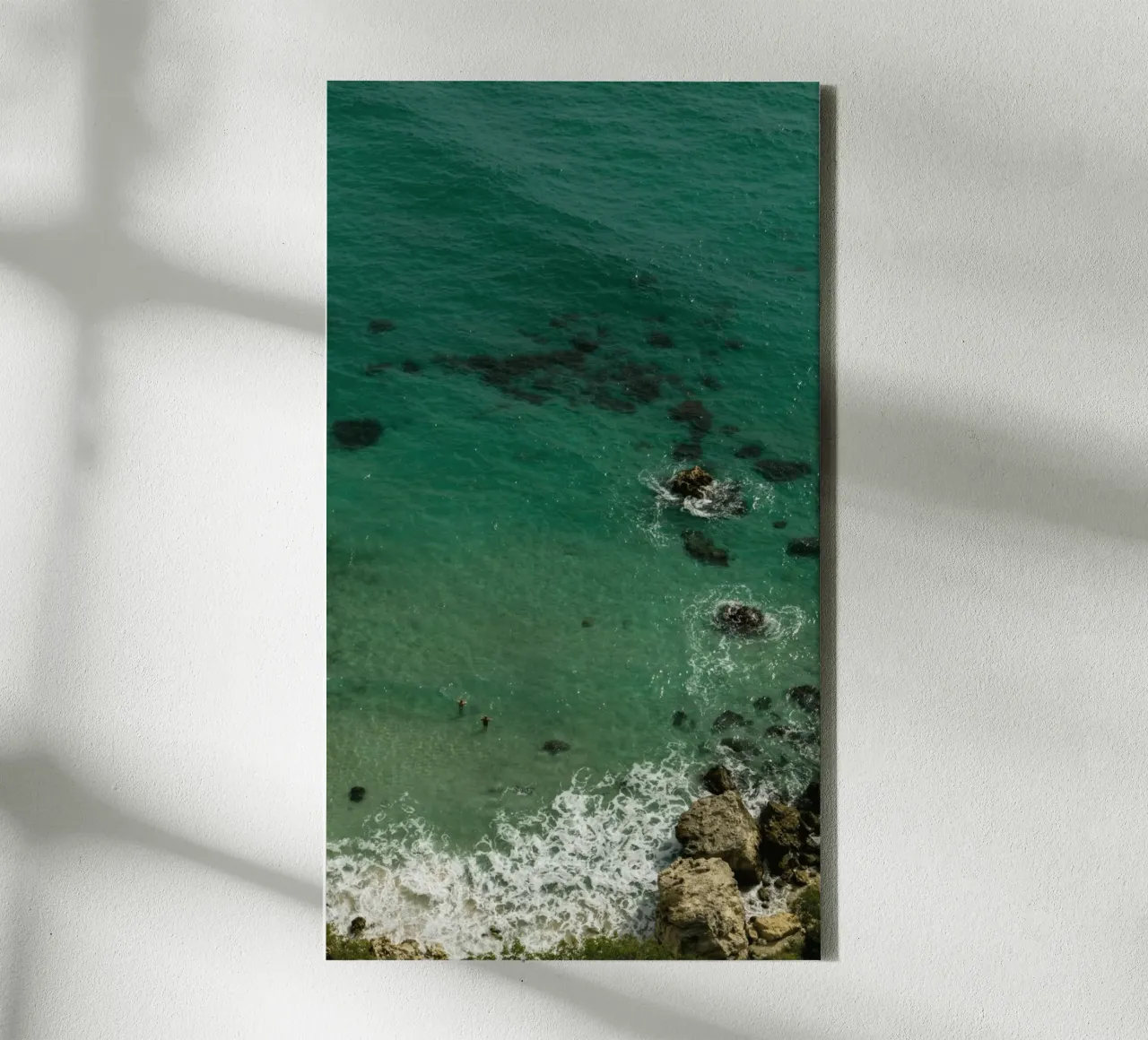 turquoise water canvas met Baklijst van Horsire