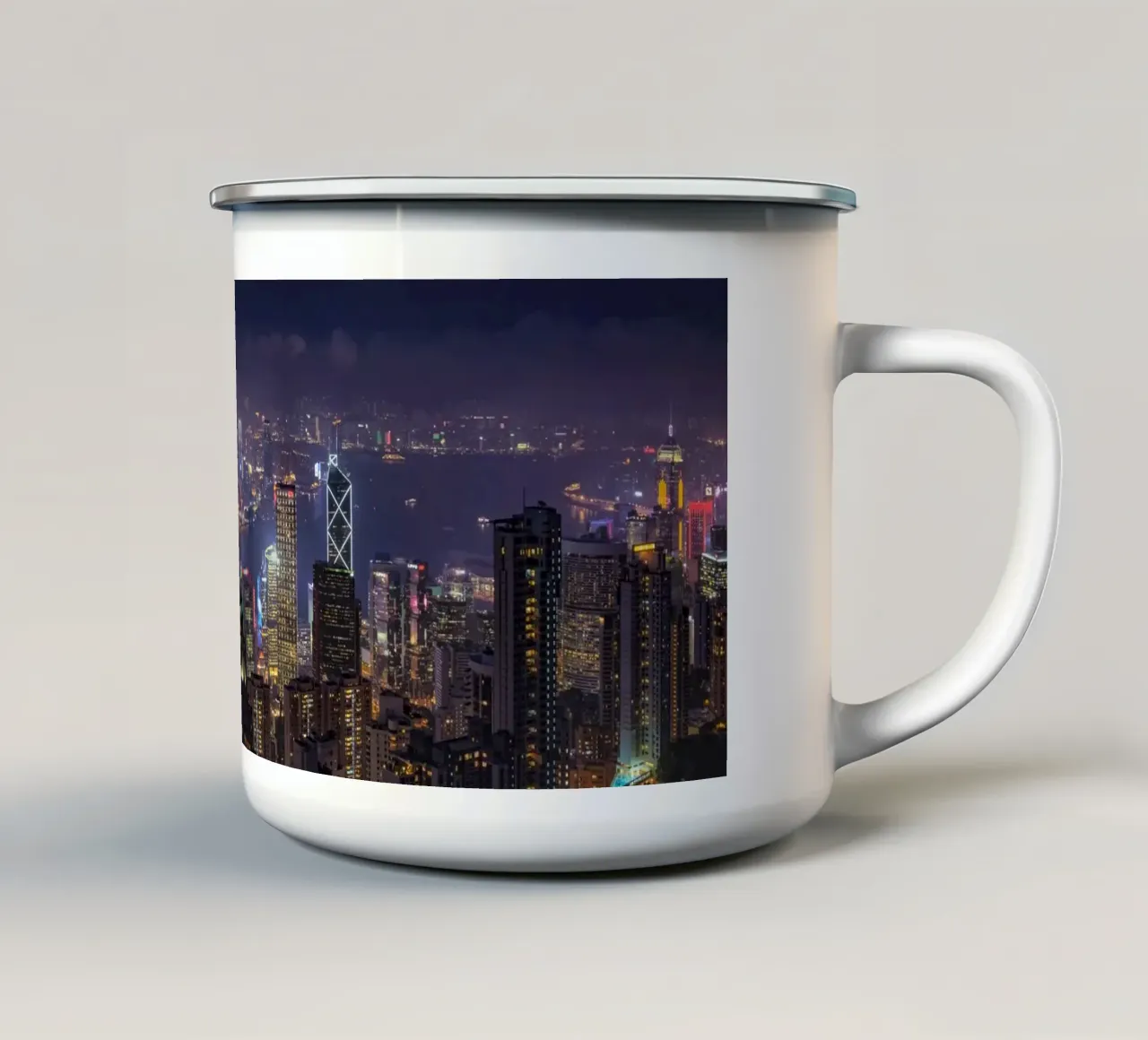 Hongkong di notte tazza in smalto da thetraveller
