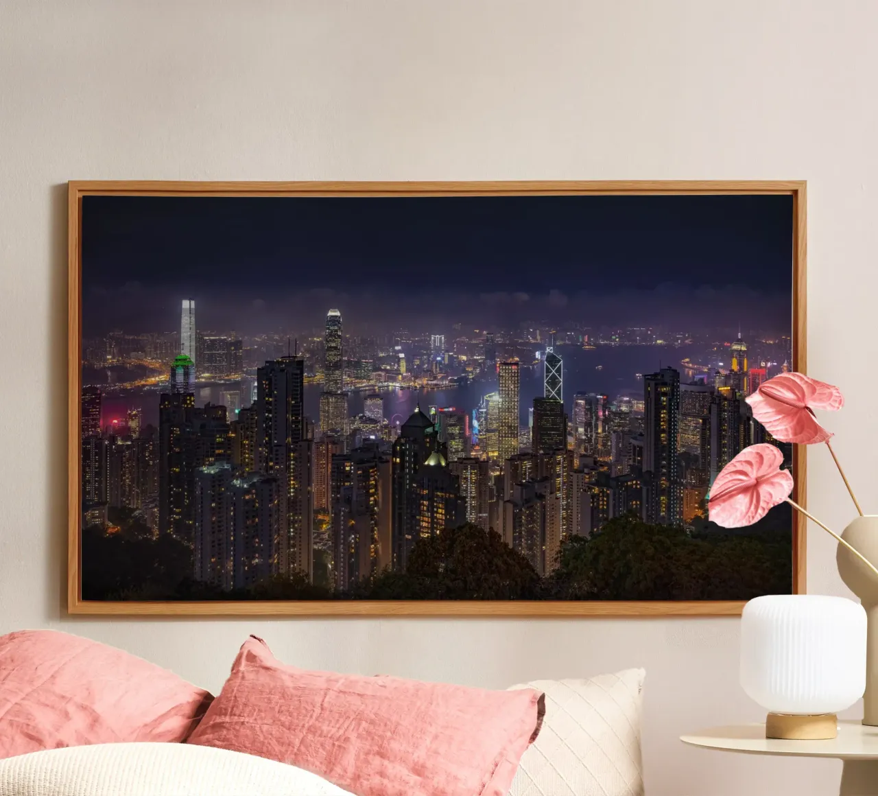 Hongkong di notte alluminio dibond da thetraveller
