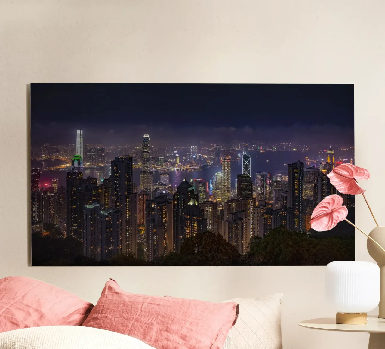 Hongkong di notte alluminio dibond da thetraveller