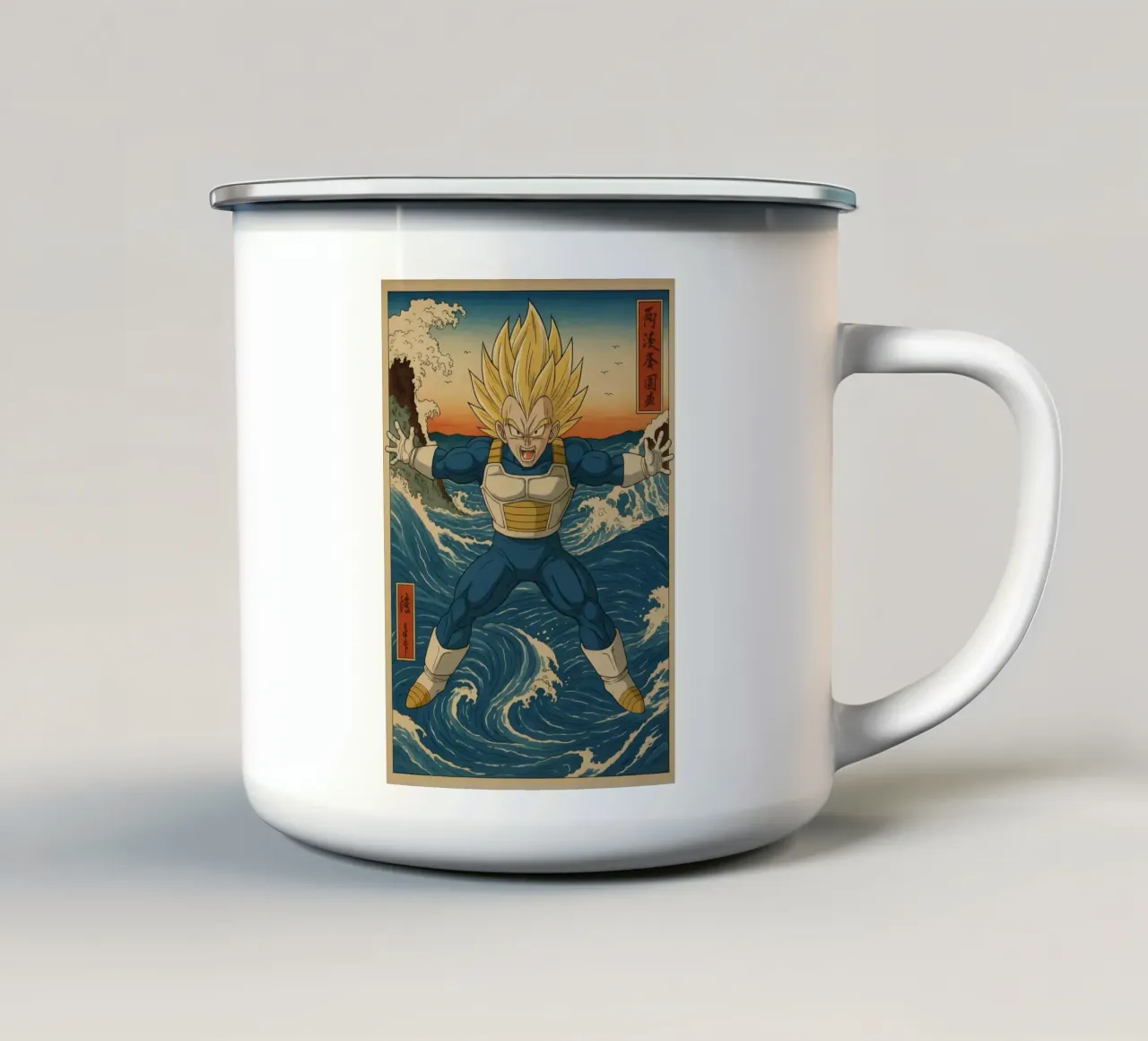 Vintage Vegeta Japan Art enamel mug by KakiHanryJP