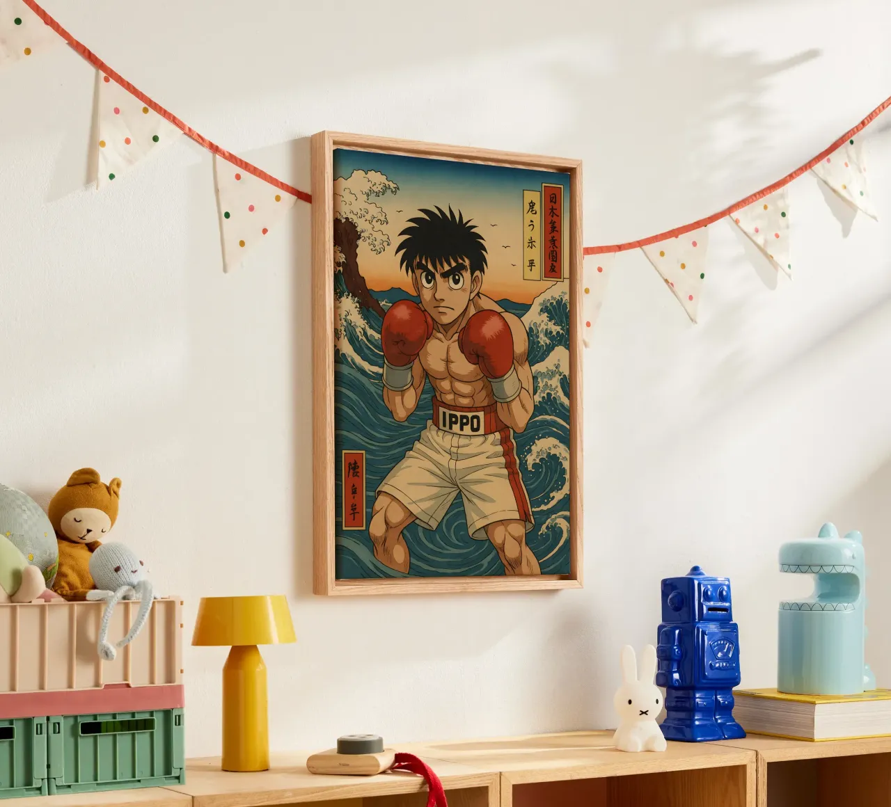 Vintage Hajime no Ippo Japan Art canvas with Floater frame by KakiHanryJP