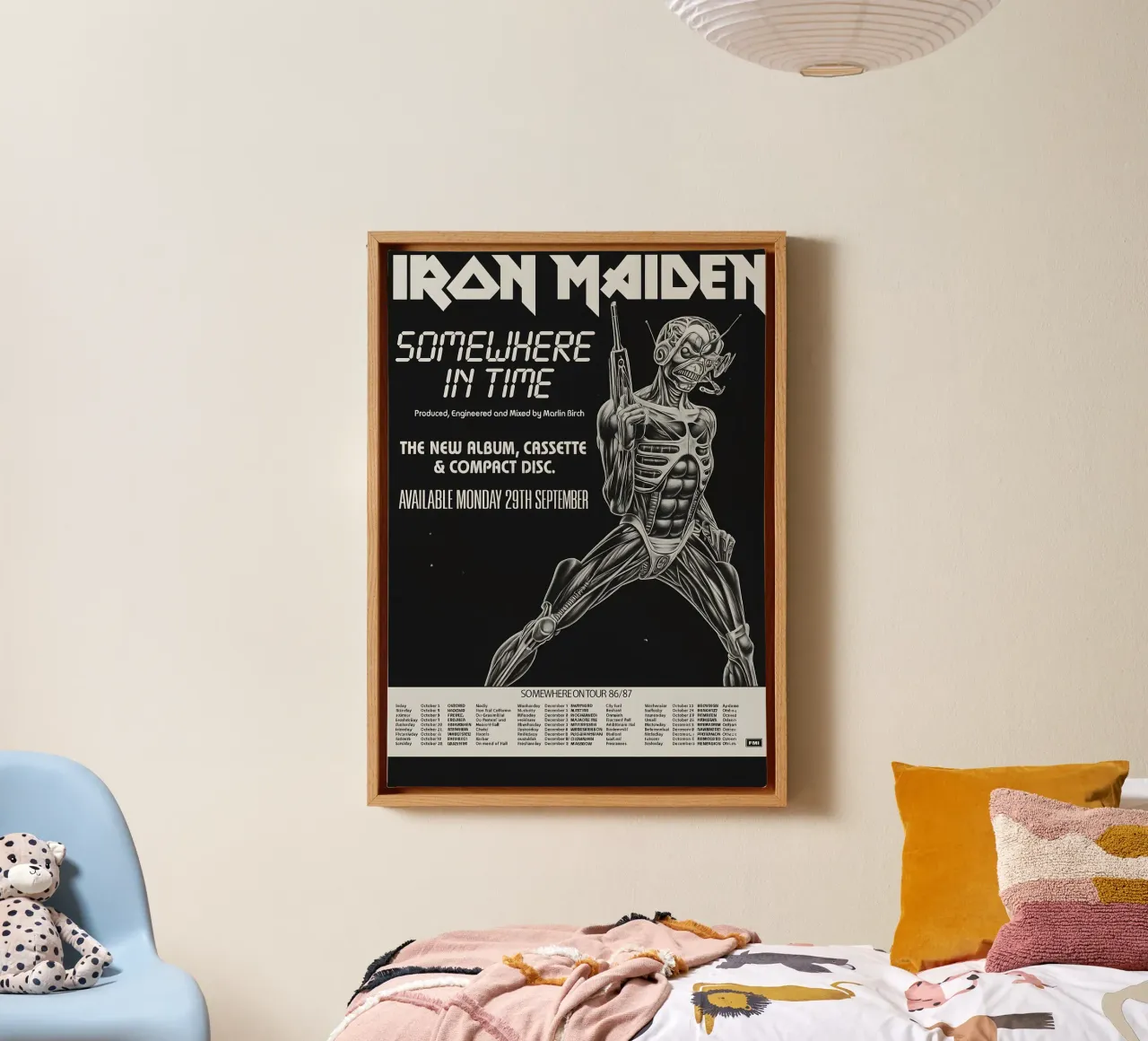 Iron Maiden - Somewhere In Time Tour 1987 Poster tela con Cornice a cassetta da DGUnder