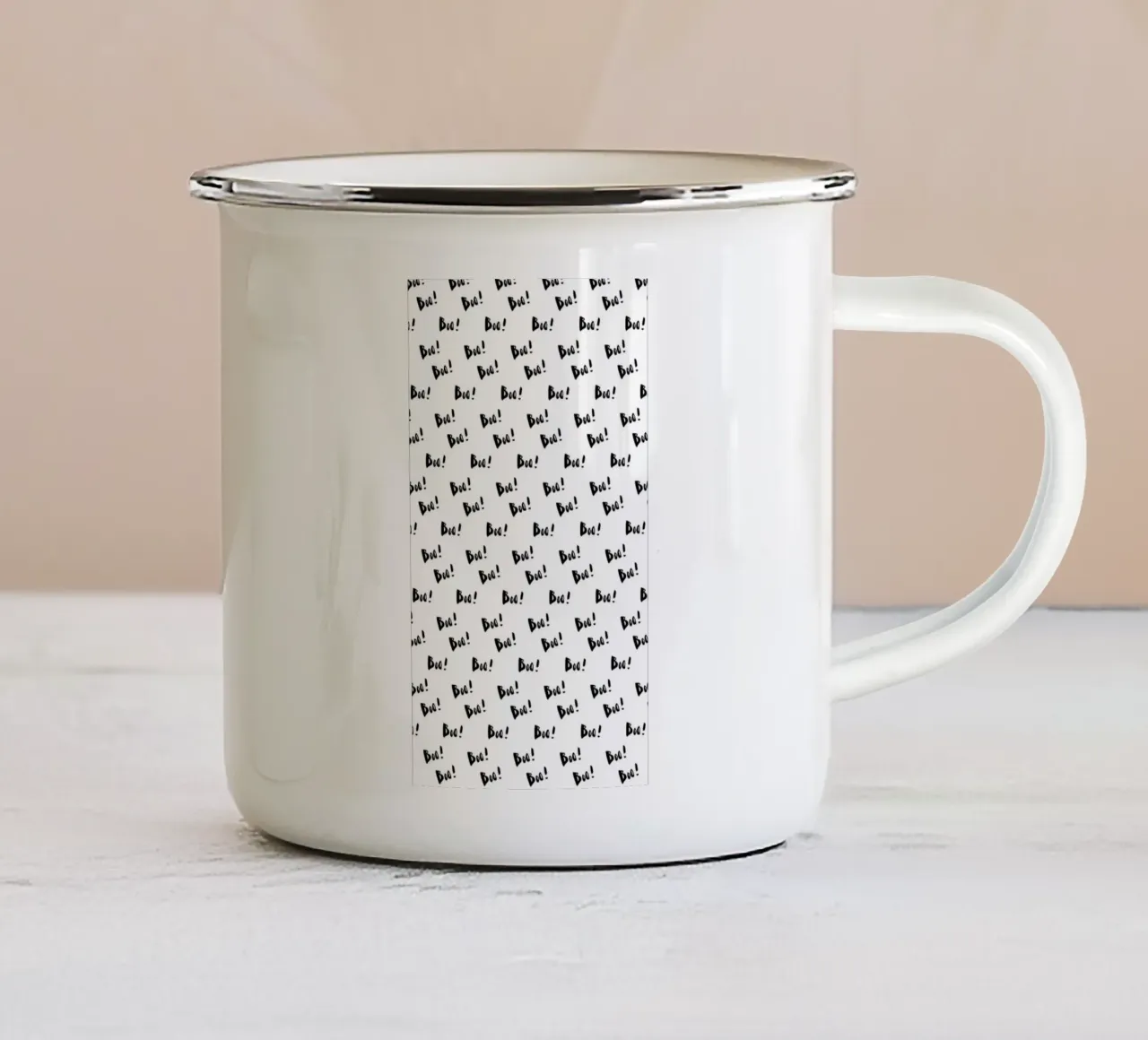 Boo! Muster tazza in smalto da Brushmeetspaper