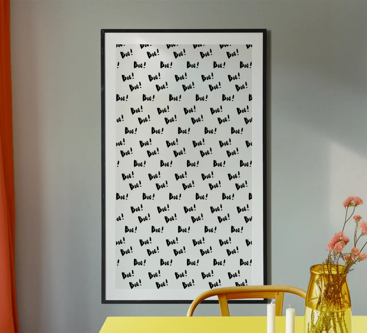 Boo! Muster poster con telaio in plastica da Brushmeetspaper