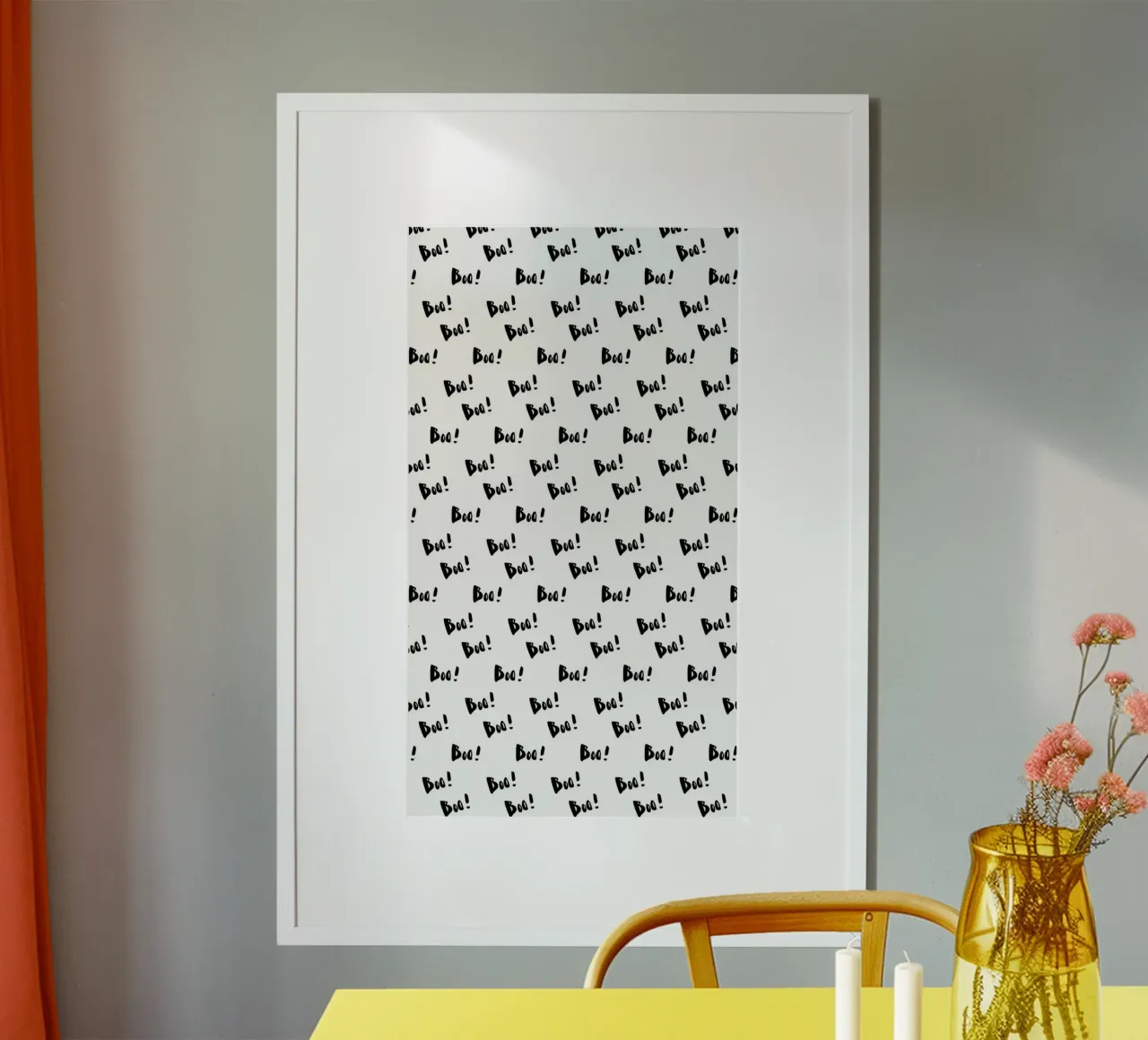 Boo! Muster poster con telaio in plastica da Brushmeetspaper