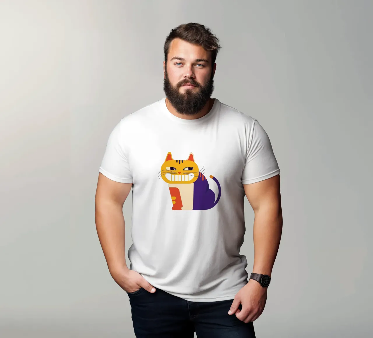 Grinsekatze bold t-shirt da DARIA IVANOVNA