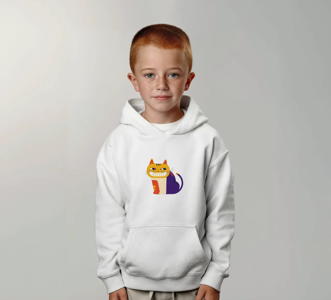 Grinsekatze bold felpa bambino con cappuccio da DARIA IVANOVNA