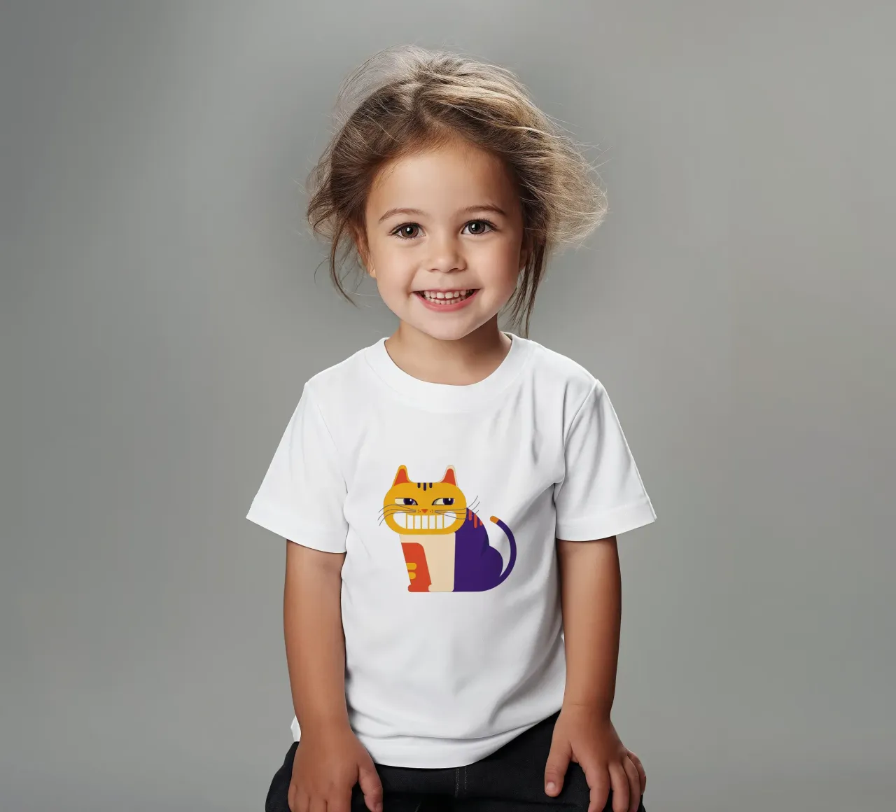 Grinsekatze bold kinder t-shirt van DARIA IVANOVNA