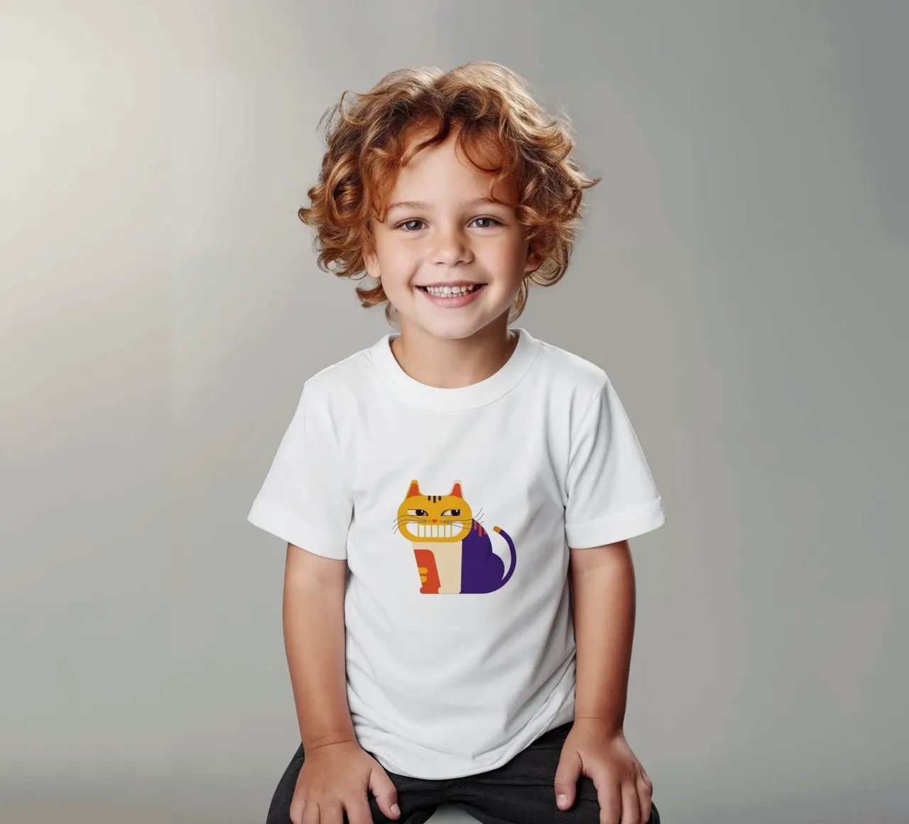 Grinsekatze bold kinder t-shirt van DARIA IVANOVNA