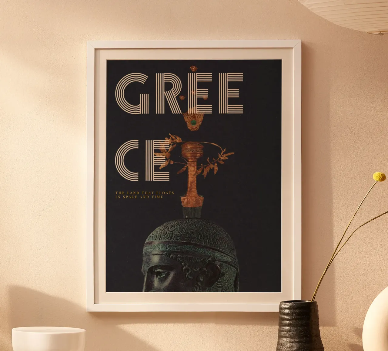 Greece 05 poster con telaio in legno da Frank Moth