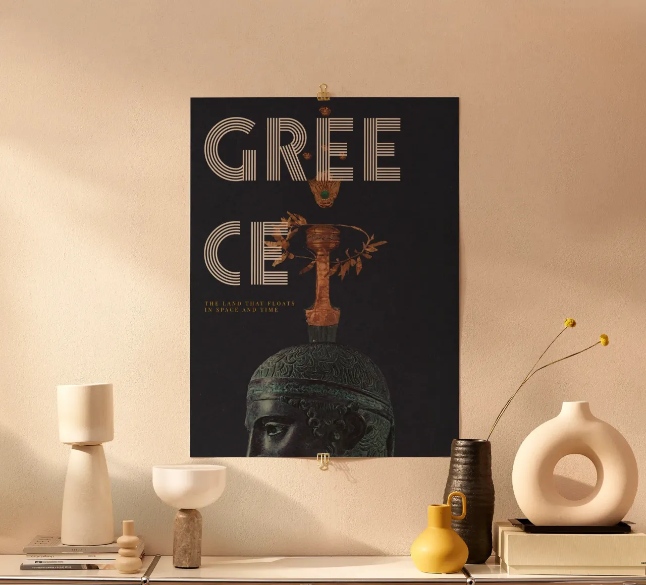 Greece 05 poster con telaio in legno da Frank Moth