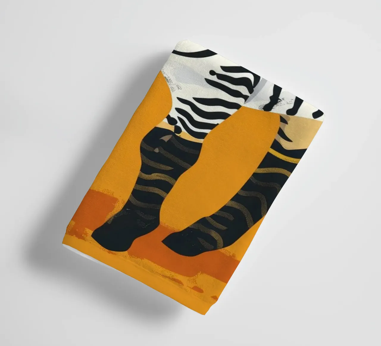 Puledro zebra carino in piedi su uno sfondo arancione brillante asciugamano da bagno da DesignDoodle