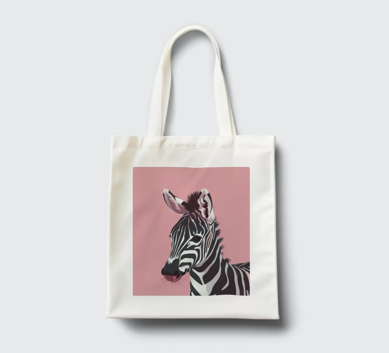 Testa di zebra su sfondo rosa borsa in juta da DesignDoodle
