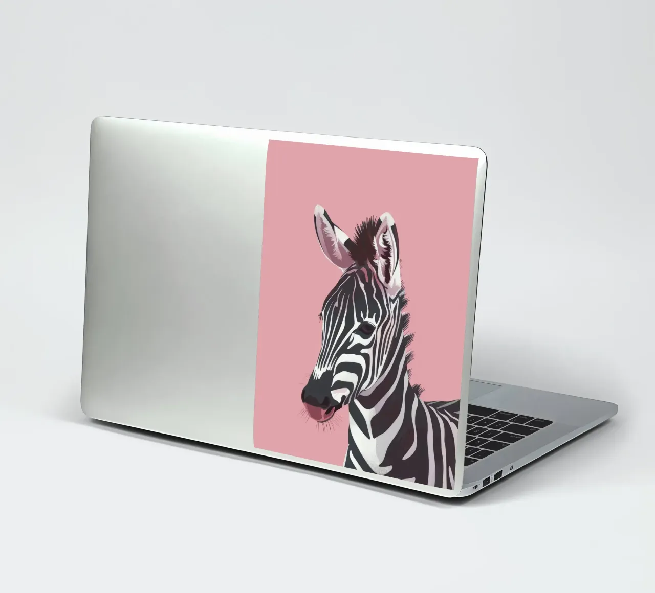 zebra head against a pink background sticker by DesignDoodle