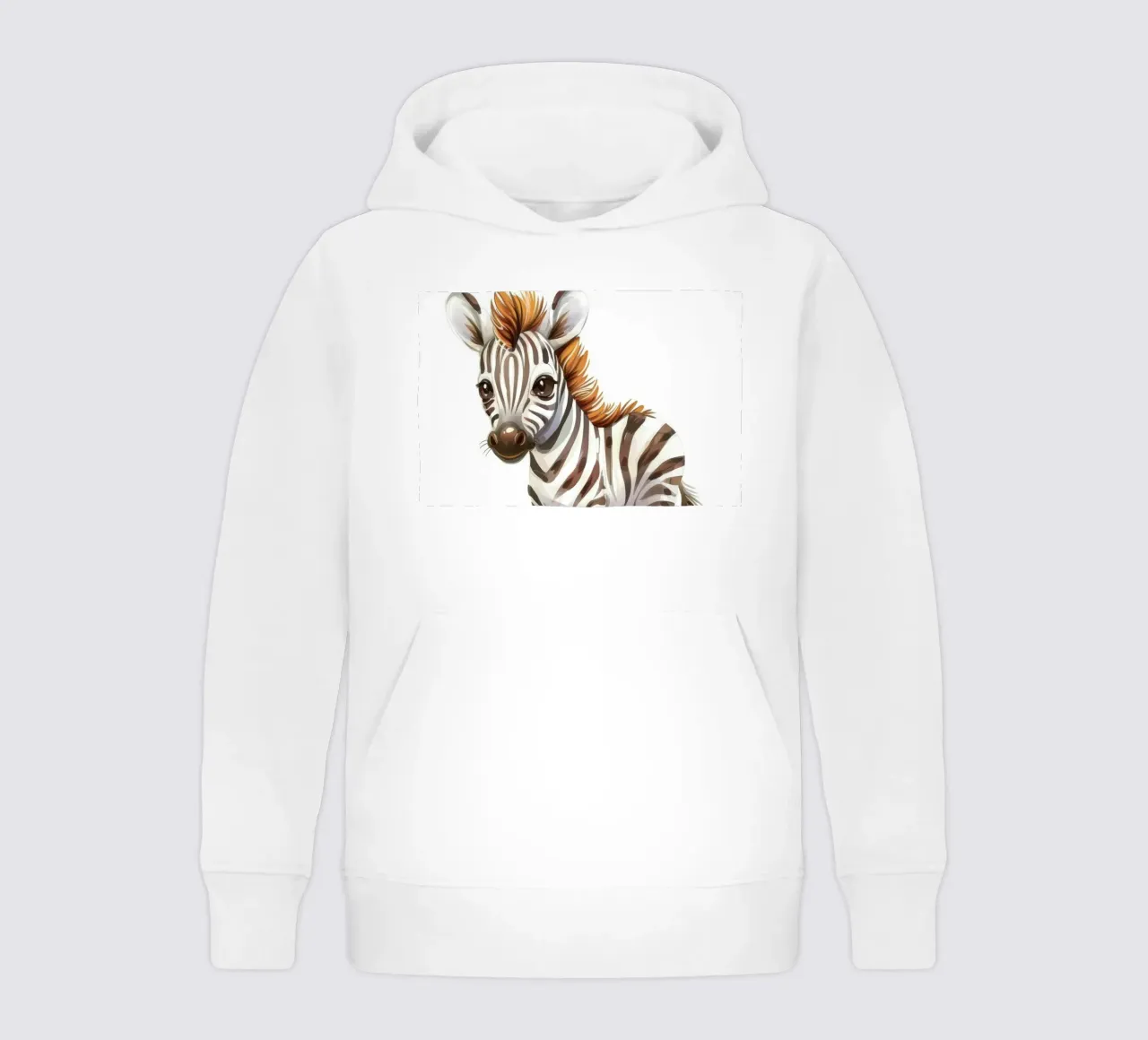 Carino il cucciolo di zebra in piedi sul terreno sabbioso con la criniera corta felpa bambino con cappuccio da DesignDoodle