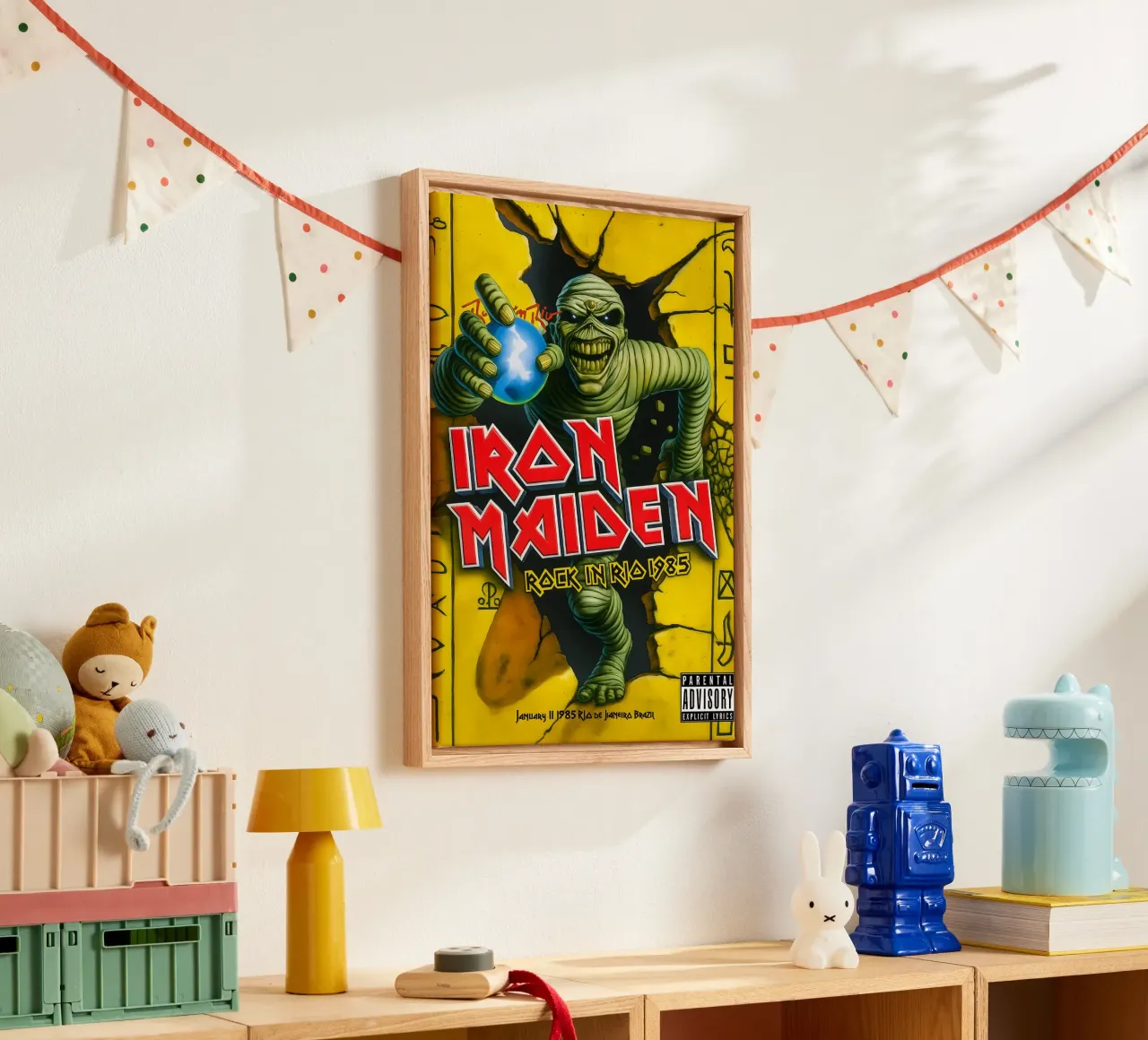Iron Maiden Rock in Rio 1985 Posters tela con Cornice a cassetta da DGUnder