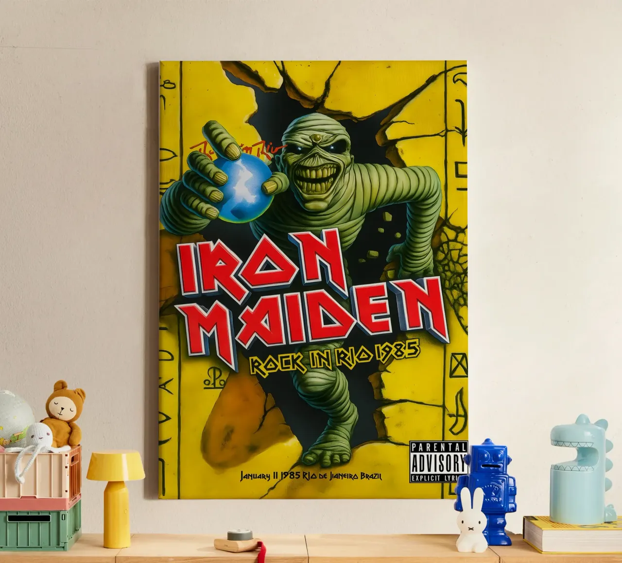 Iron Maiden Rock in Rio 1985 Posters tela con Cornice a cassetta da DGUnder