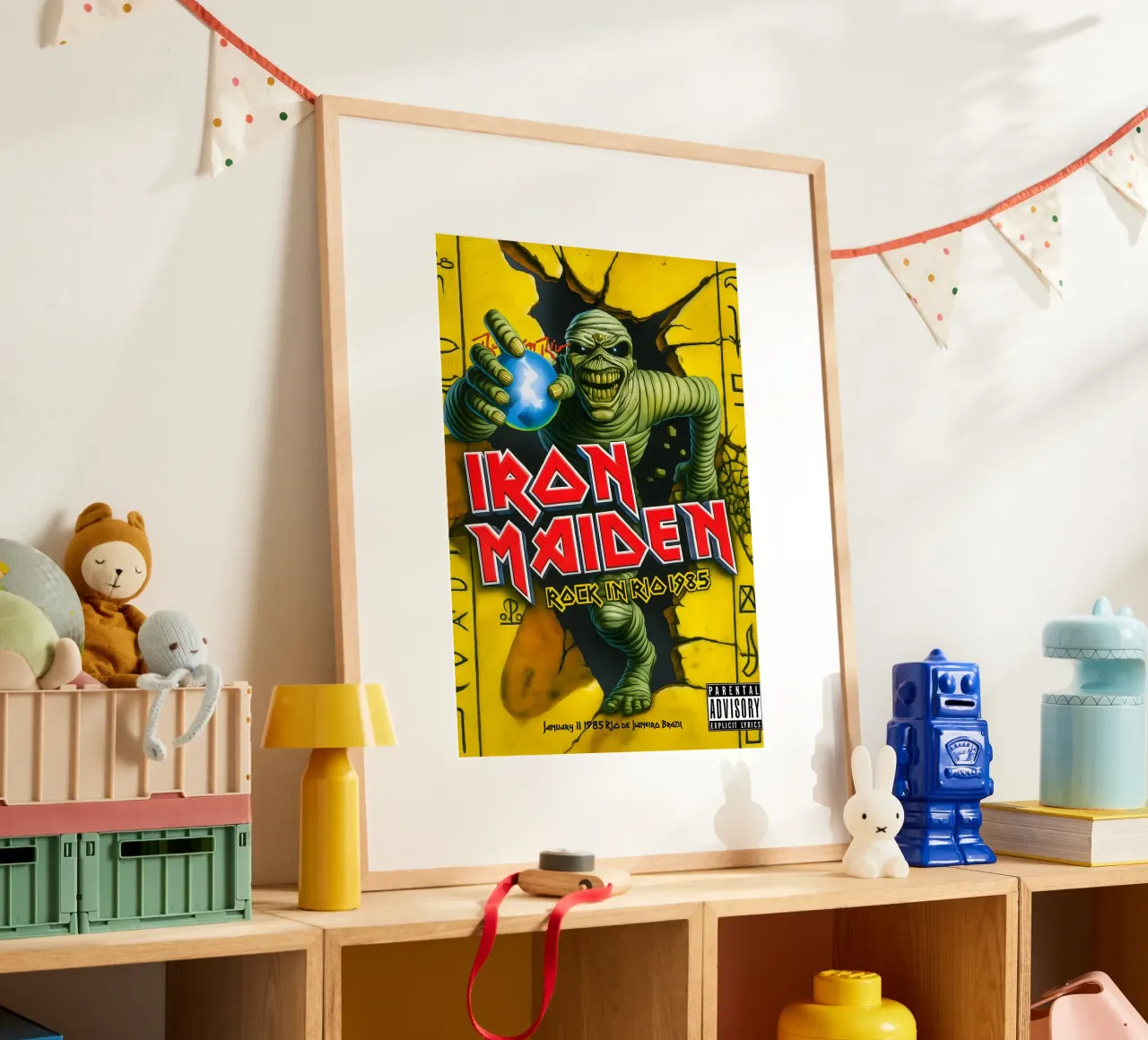 Iron Maiden Rock in Rio 1985 Posters poster con telaio in legno da DGUnder