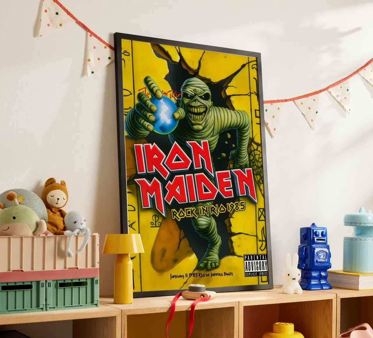 Iron Maiden Rock in Rio 1985 Posters poster con telaio in legno da DGUnder