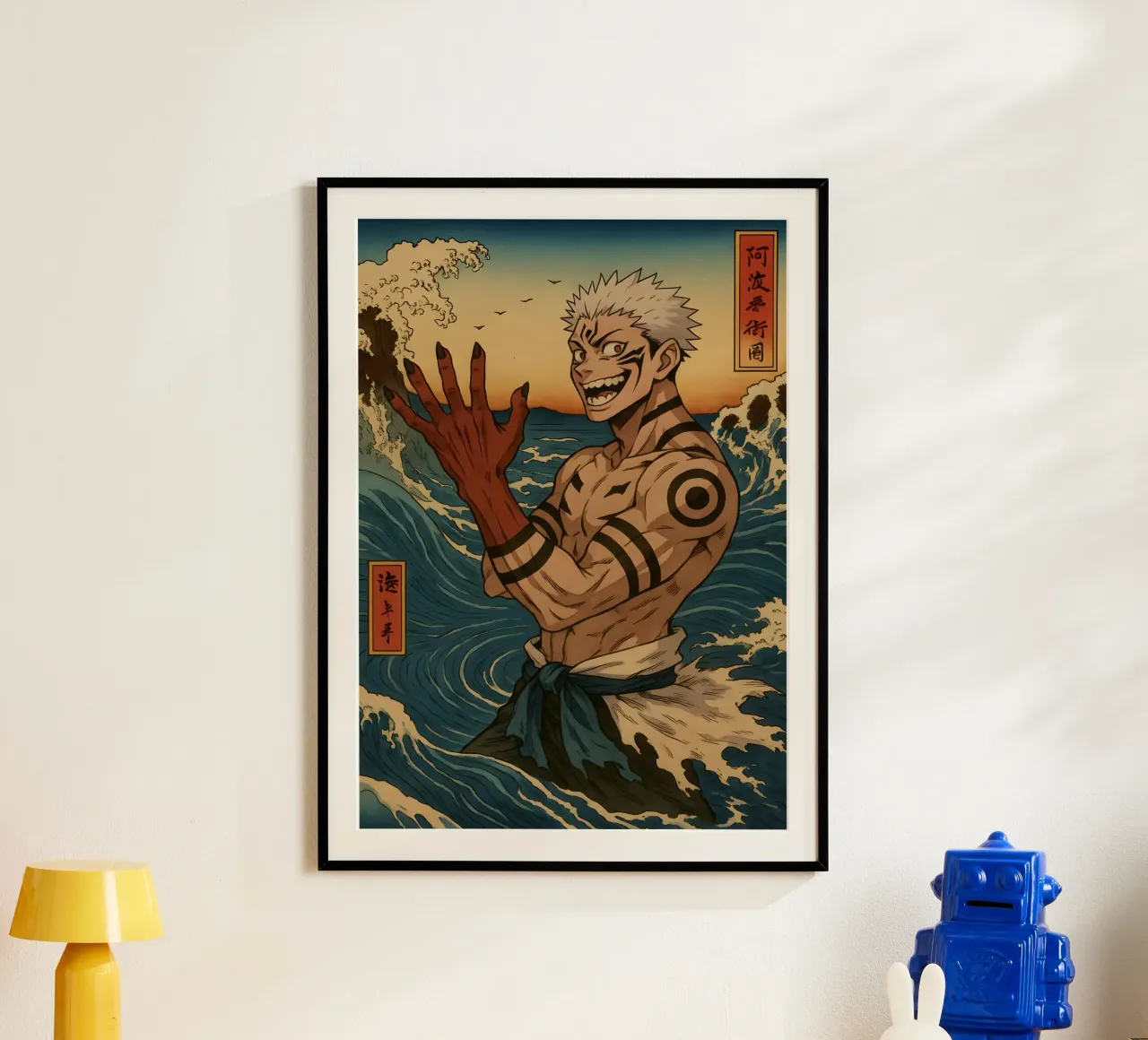Vintage Jujutsu Kaisen Sukuna Japan Art poster con telaio in alluminio da KakiHanryJP