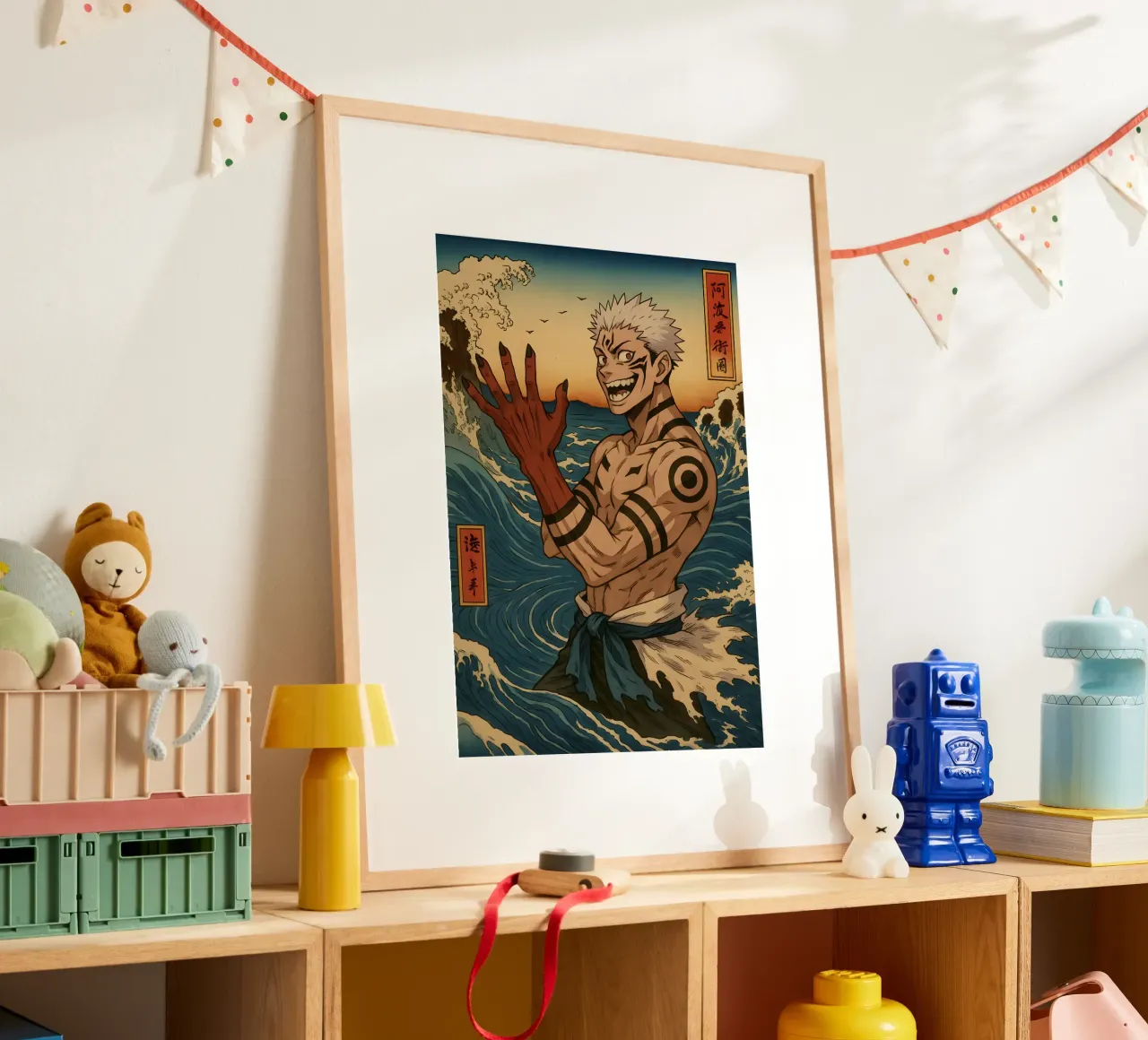 Vintage Jujutsu Kaisen Sukuna Japan Art poster con telaio in alluminio da KakiHanryJP