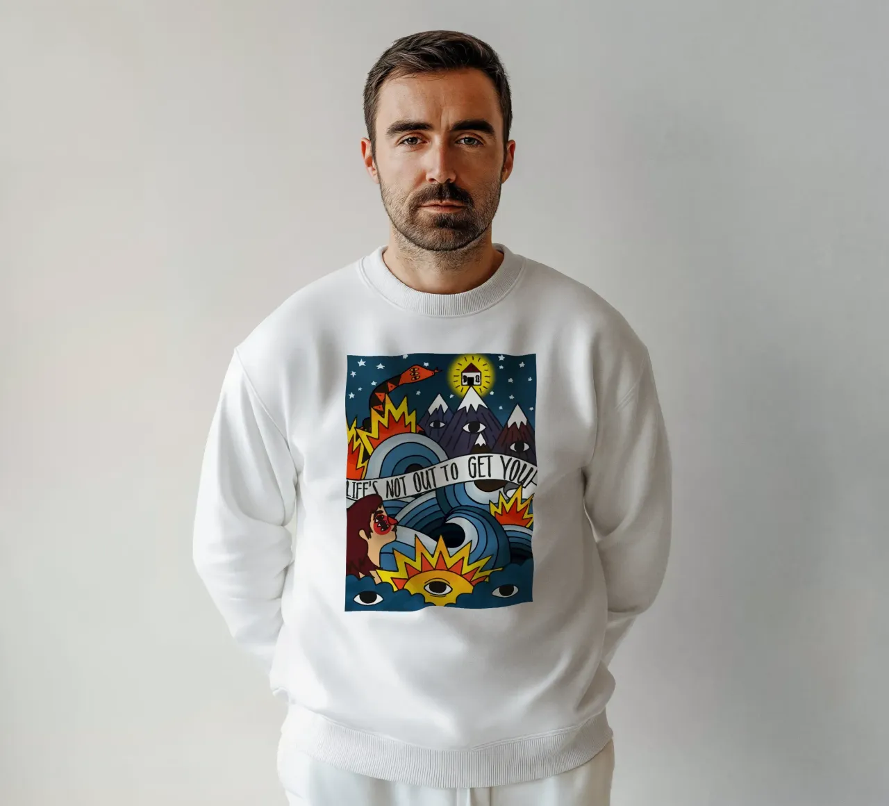 Neck Deep Illustration sweatshirt by Musadad Shop