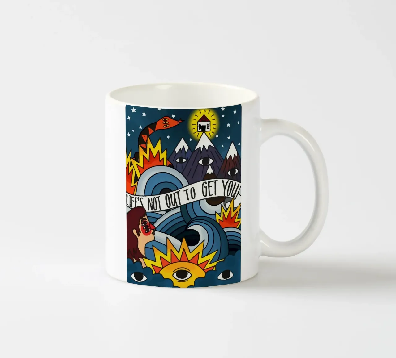 Neck Deep Illustration tazza in ceramica da Musadad Shop