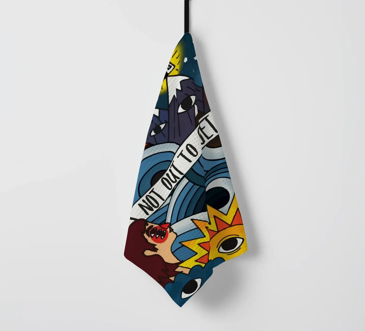 Neck Deep Illustration tea towel by Musadad Shop