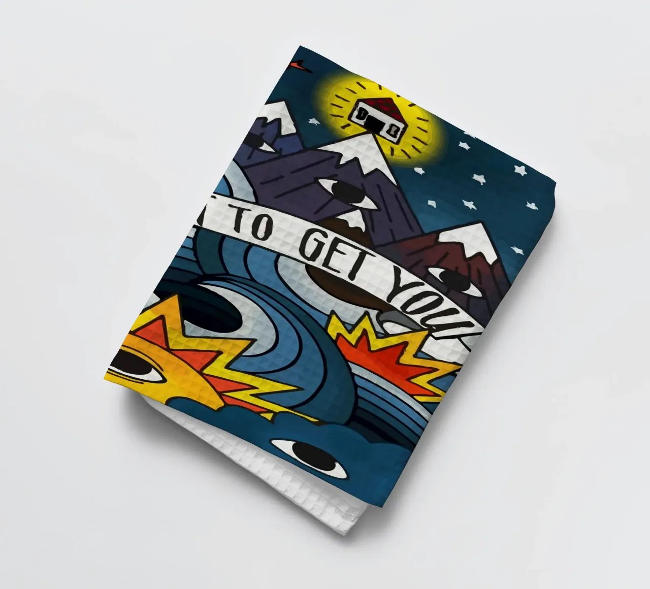 Neck Deep Illustration tea towel by Musadad Shop