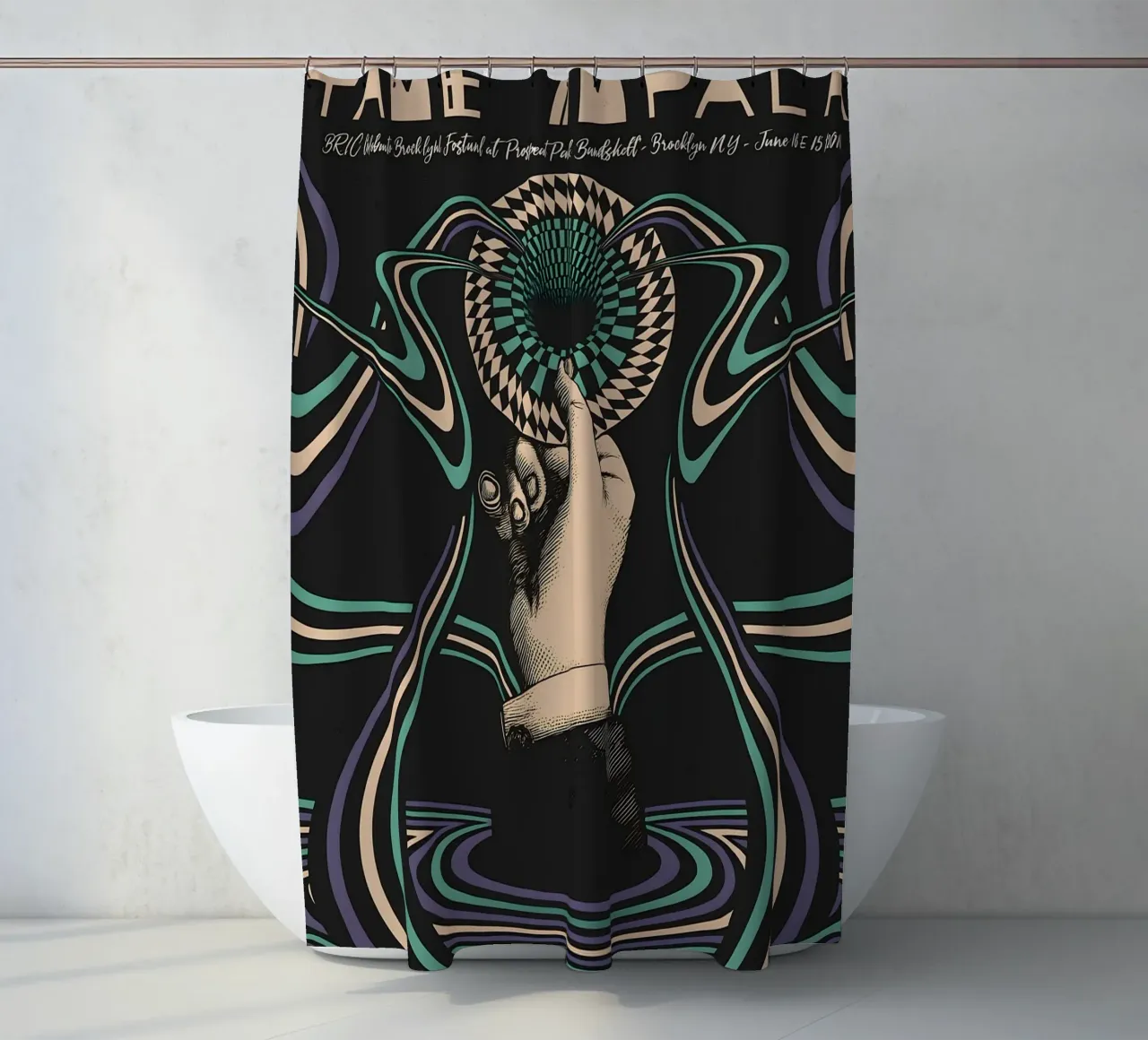 JIAOR Classic Music Poster Tame Impala Canvas shower curtain by DGUnder