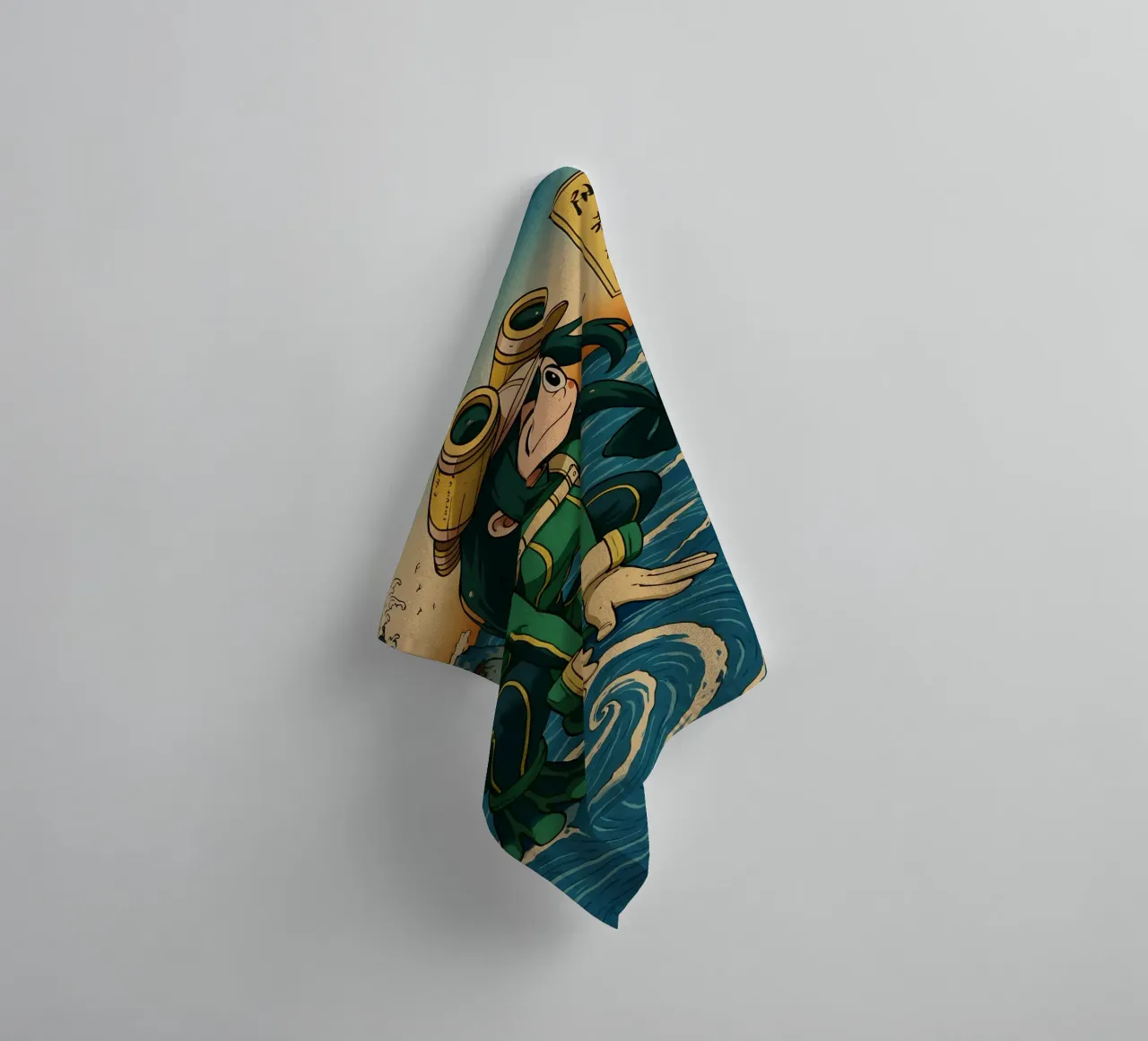 Vintage Asui Tsuyu Japan Art asciugamano da bagno da KakiHanryJP