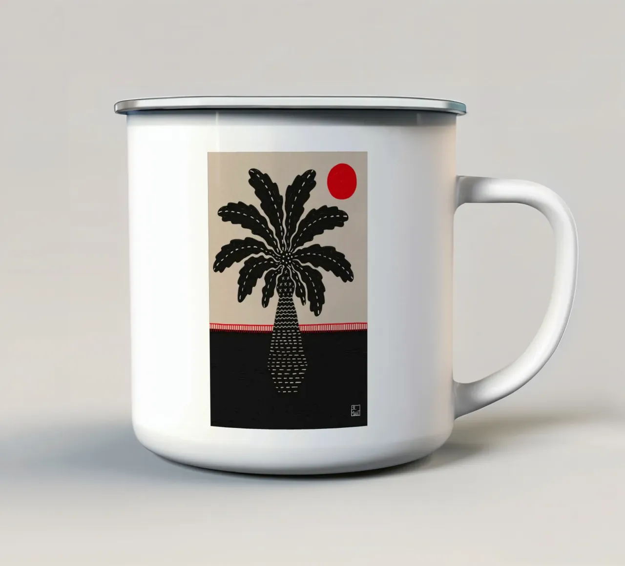 Palm over dried lava tazza in smalto da Be Mart