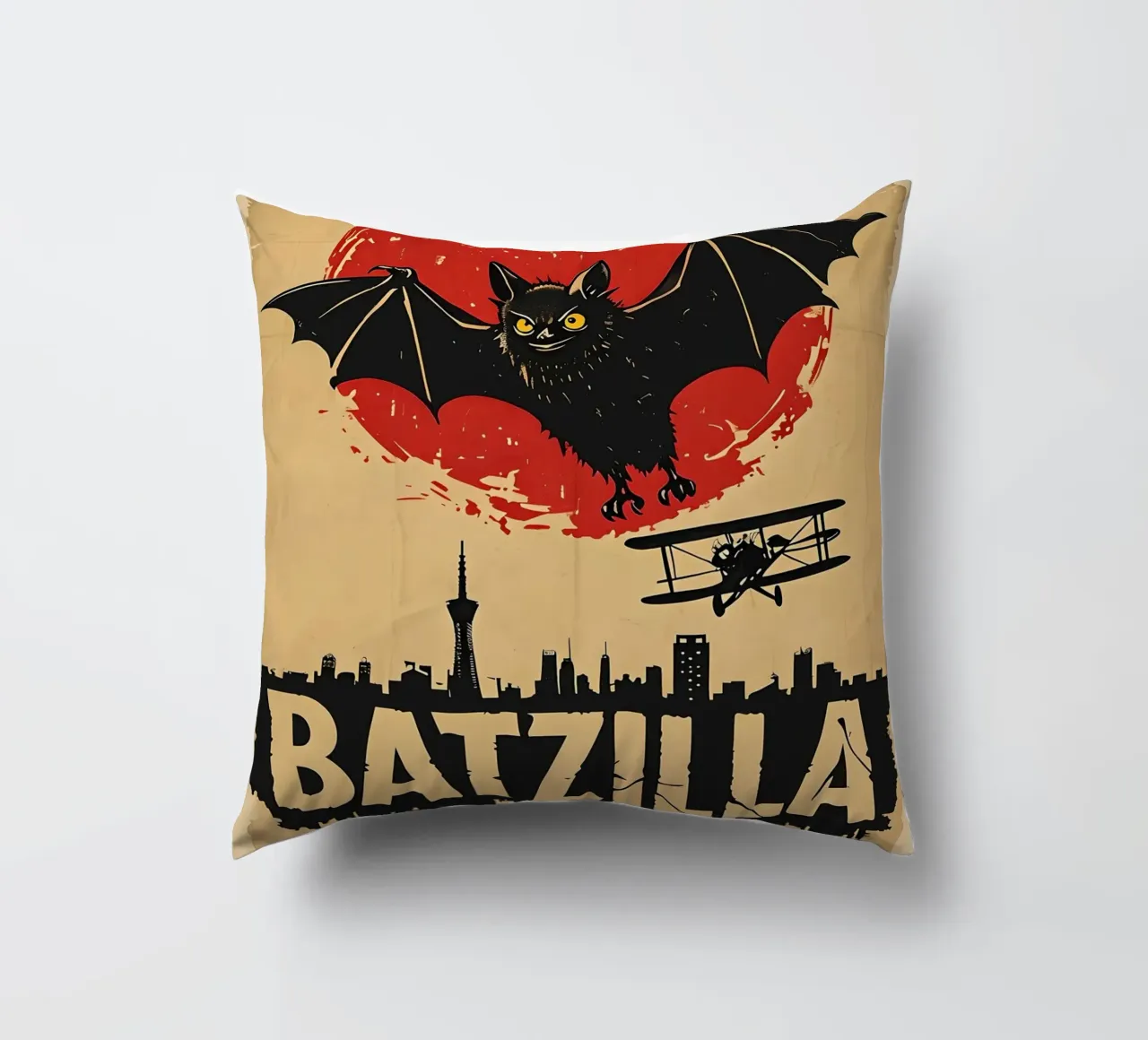 Batzilla vintage poster cuscino da 🥝 KIWI STORE