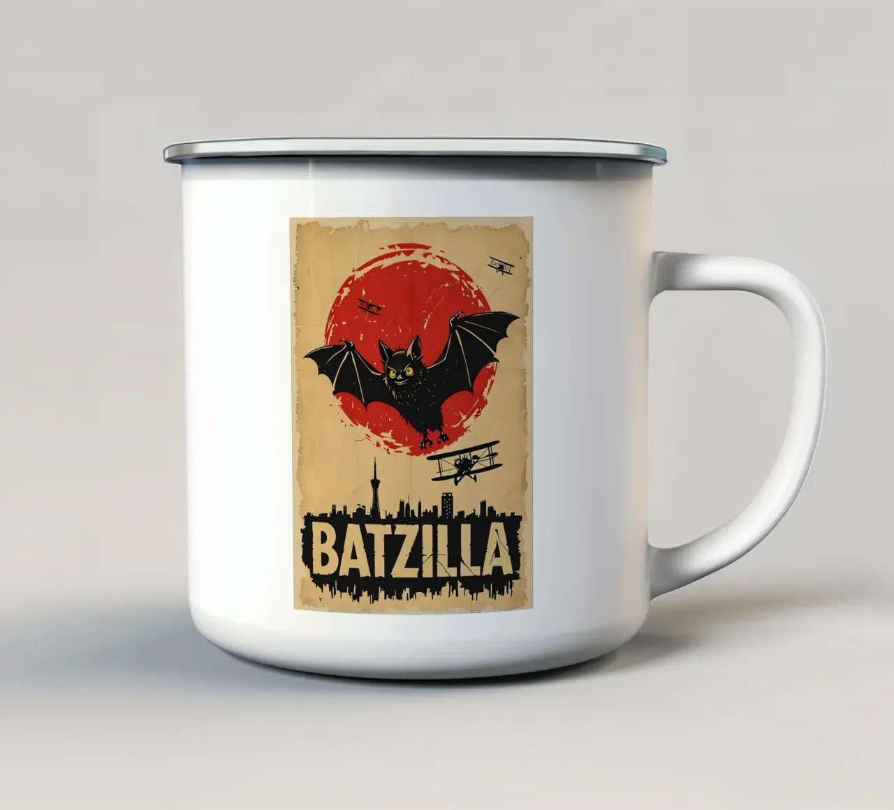 Batzilla vintage poster tazza in smalto da 🥝 KIWI STORE