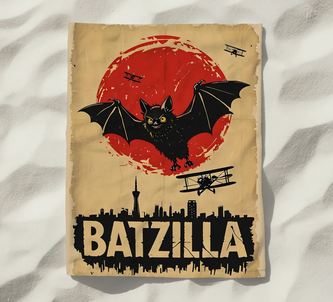 Batzilla vintage poster telo mare da 🥝 KIWI STORE
