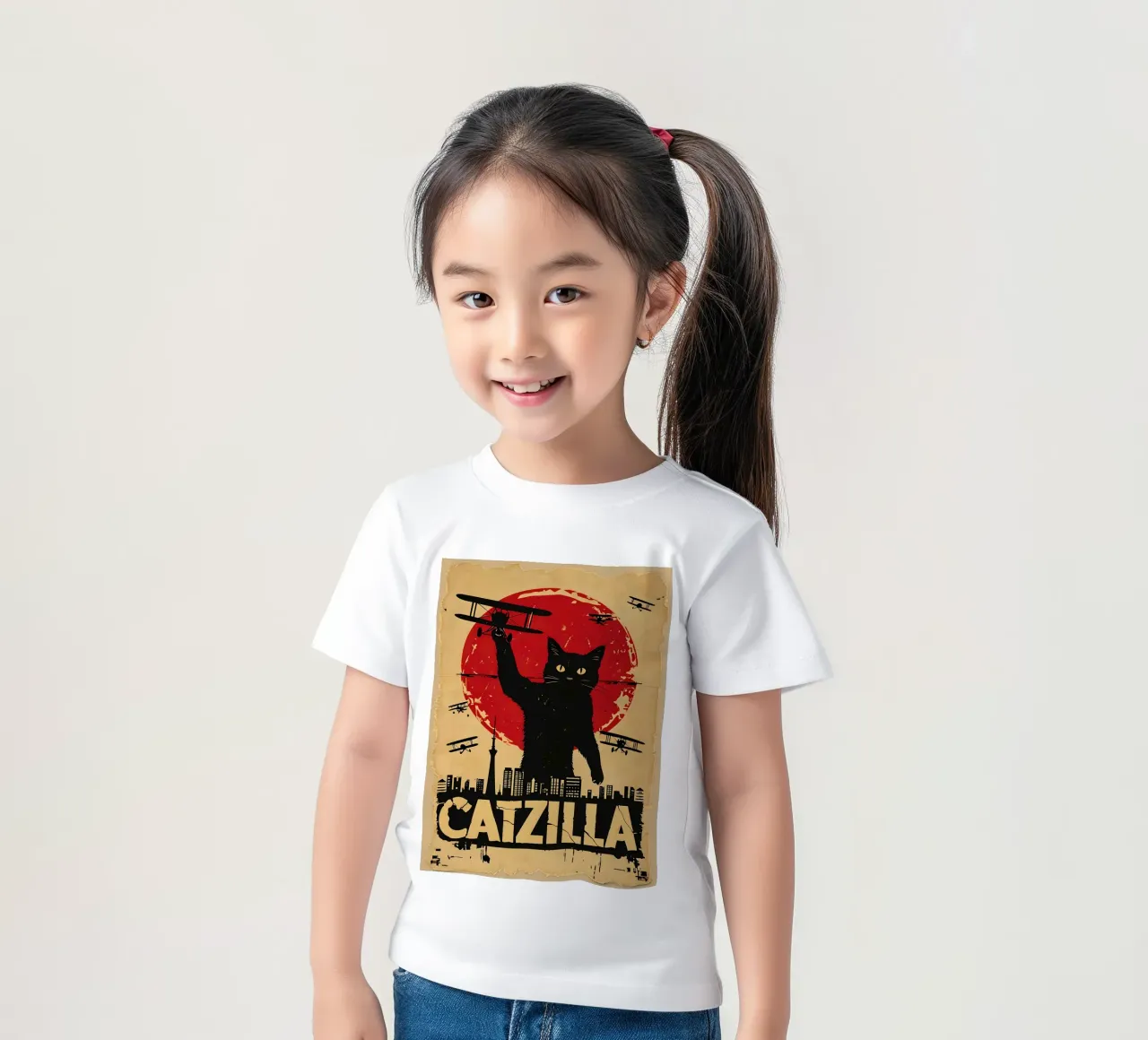 Vintage Catzilla Poster kids t-shirt by 🥝 KIWI STORE