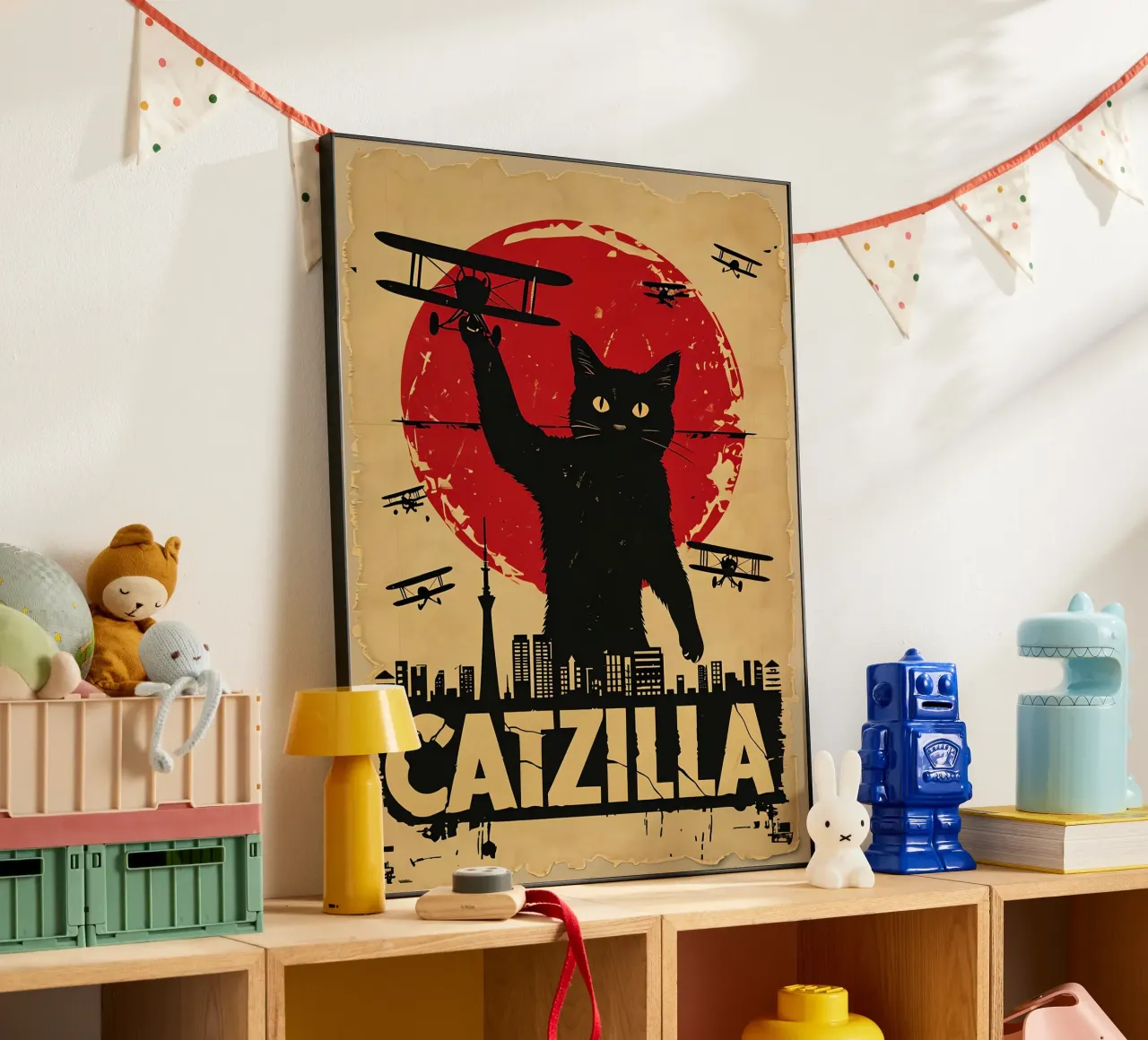 Poster d'epoca di Catzilla alluminio dibond da 🥝 KIWI STORE
