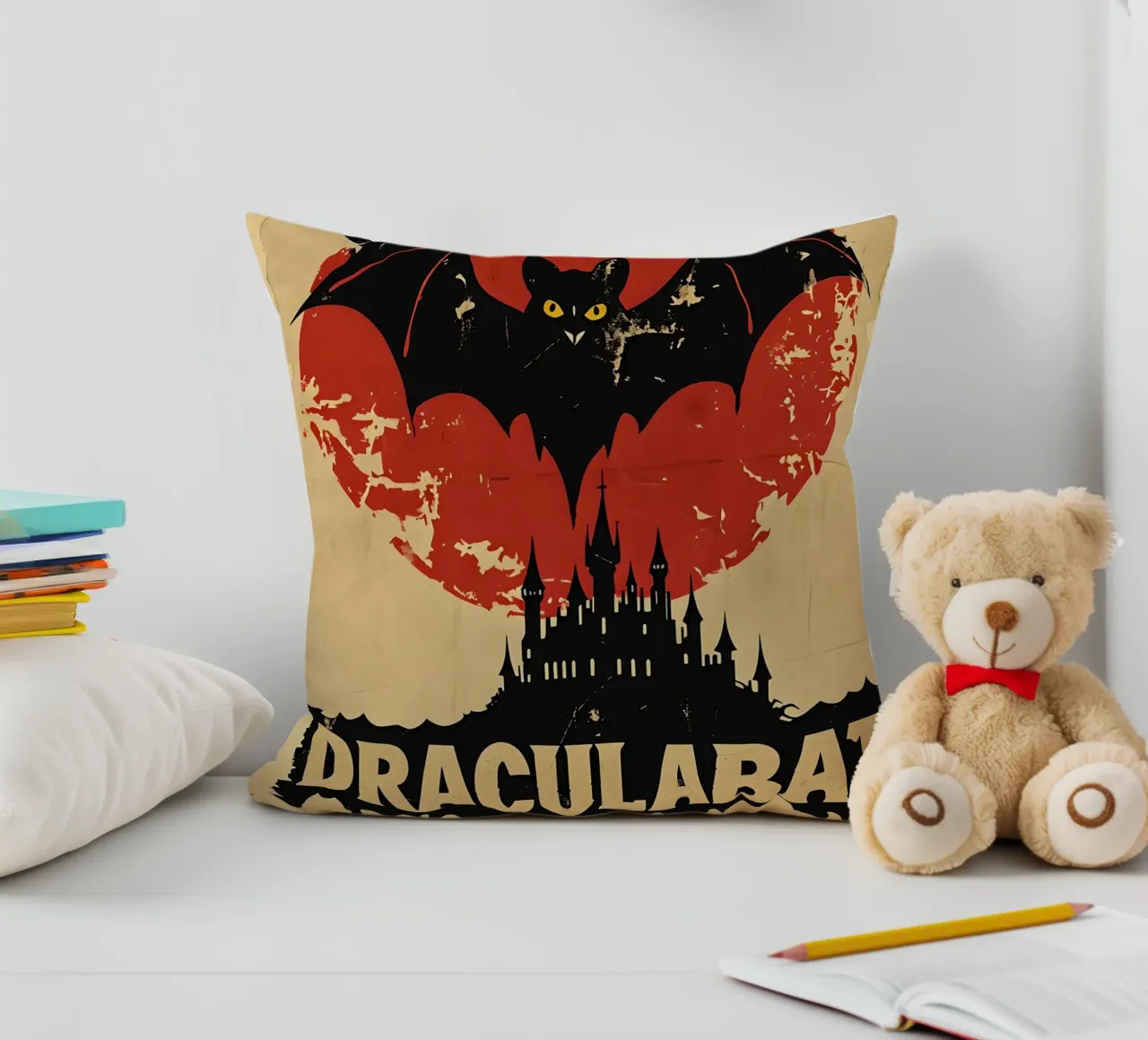 Poster d'epoca di Draculabat cuscino da 🥝 KIWI STORE