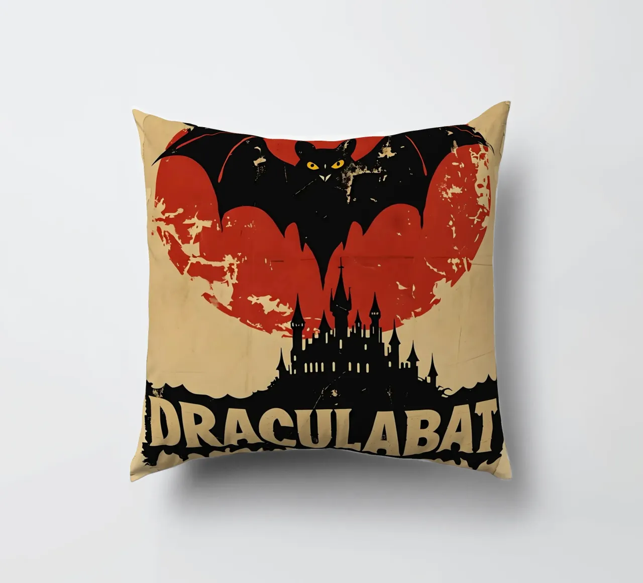 Poster d'epoca di Draculabat cuscino da 🥝 KIWI STORE
