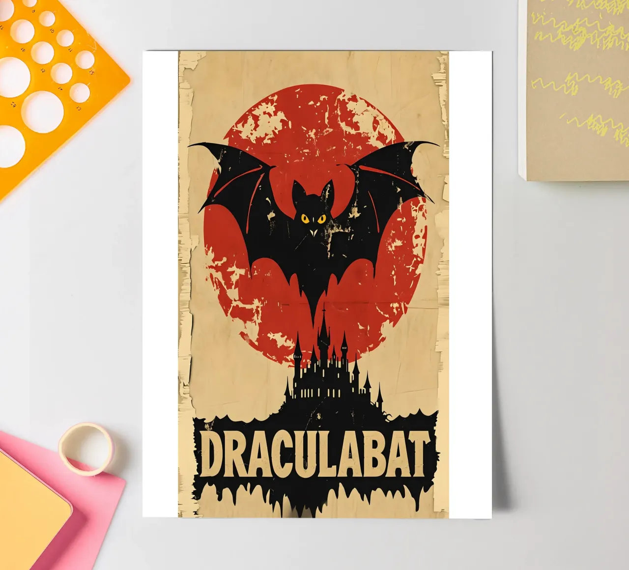 Draculabat vintage poster sticker sheet by 🥝 KIWI STORE