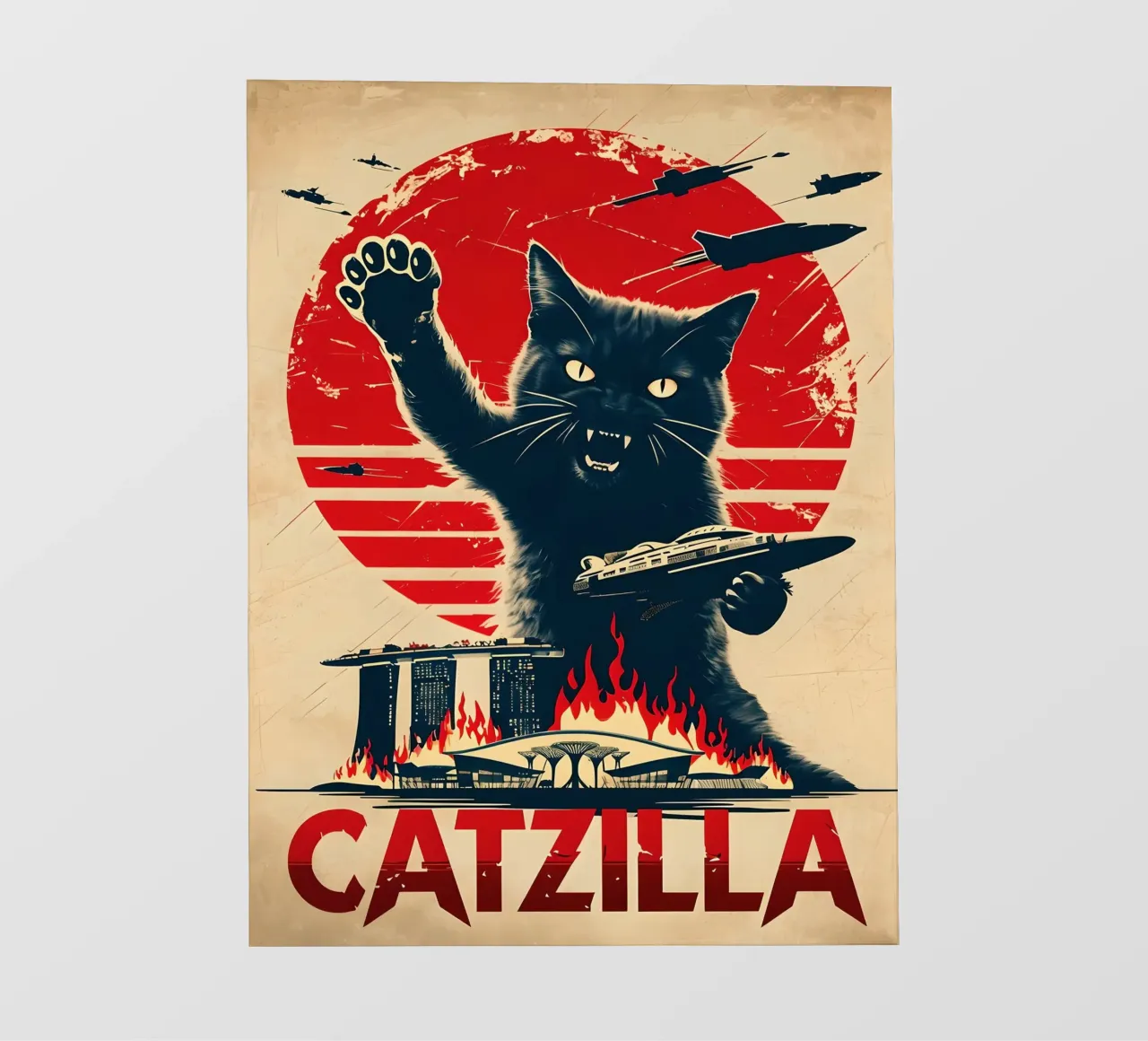 Catzilla vintage poster pellicola backlit da 🥝 KIWI STORE
