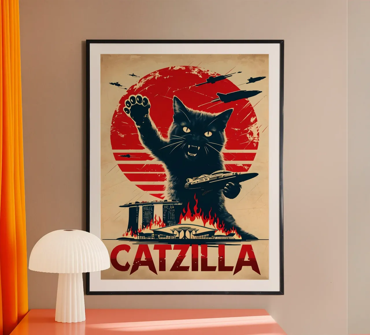 Catzilla vintage poster carta hahnemühle da 🥝 KIWI STORE