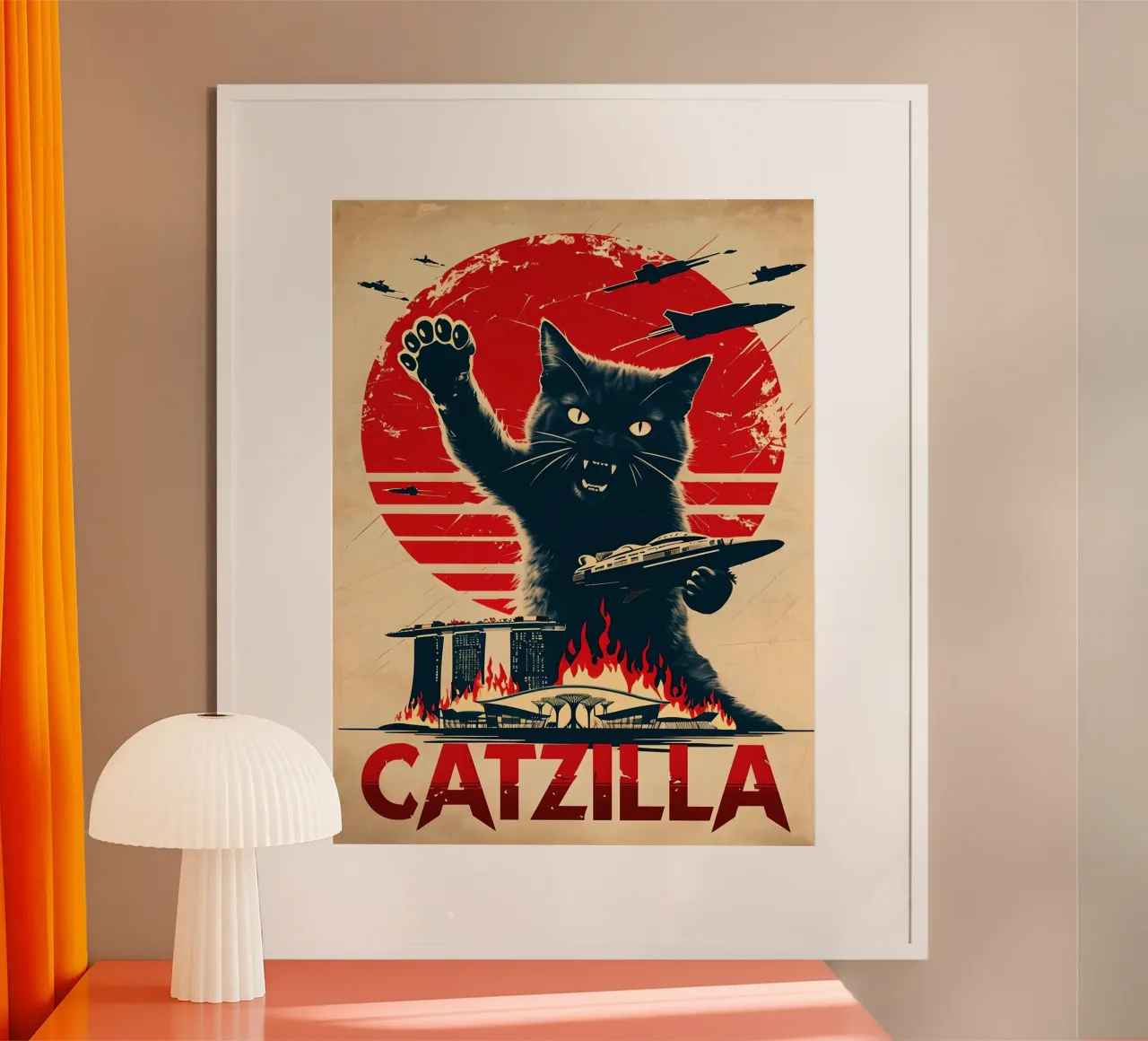 Catzilla vintage poster carta hahnemühle da 🥝 KIWI STORE